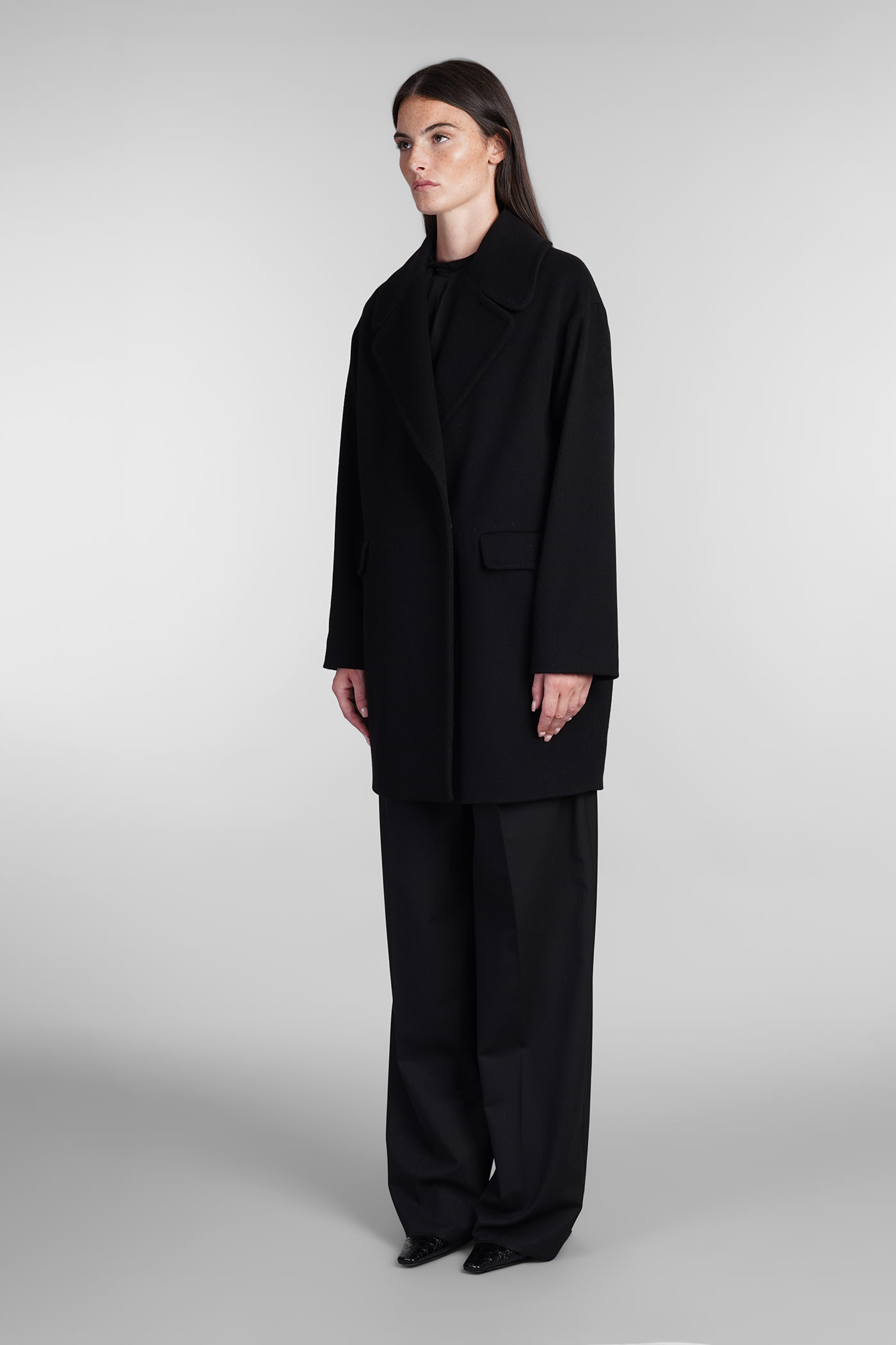 Shop Tagliatore Astrid Coat In Black Wool