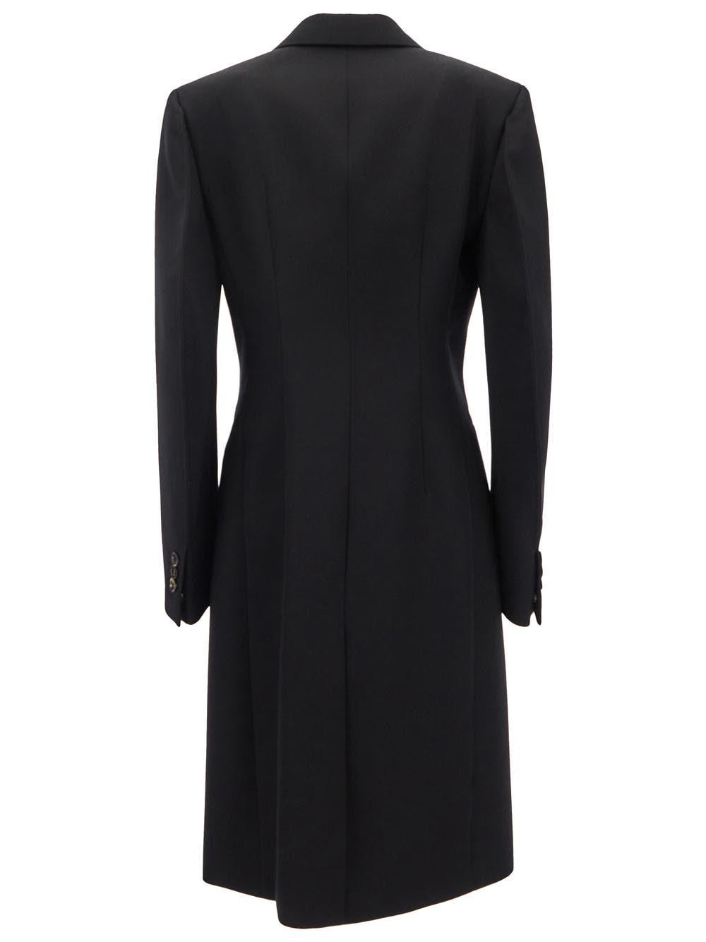 Shop Bottega Veneta Compact Woll Coat In Black