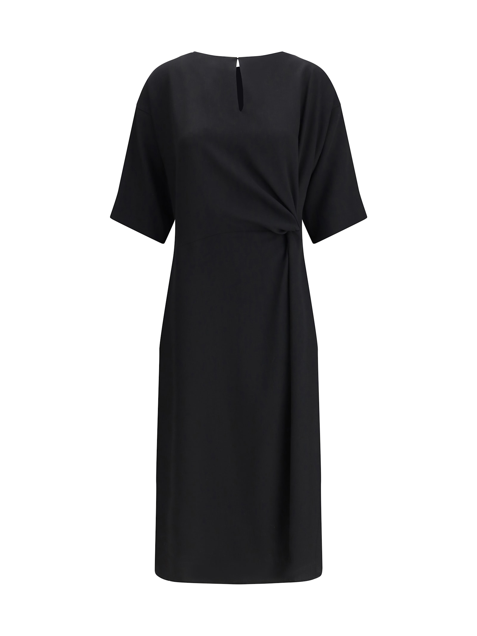 Crida Milano Praga Black Midi Dress In Black