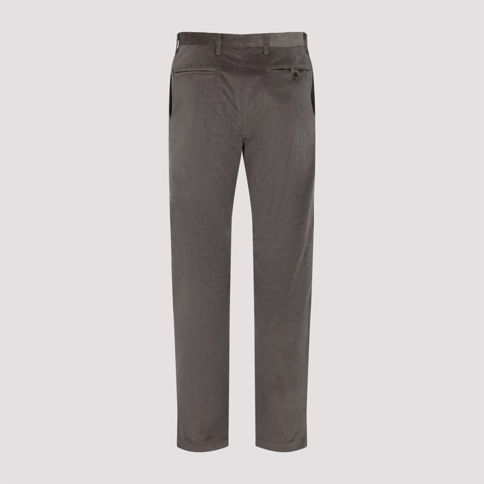 Paul Smith Wool Corduroy Straight Fit Trousers In Gray