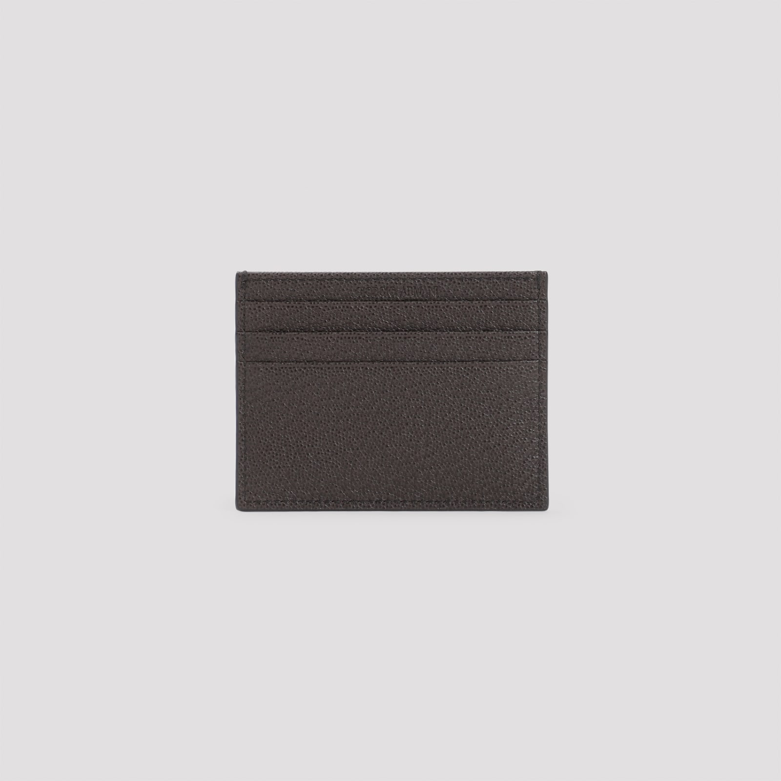 Shop Giorgio Armani Calf Leather Credit Card Holder In T.moro