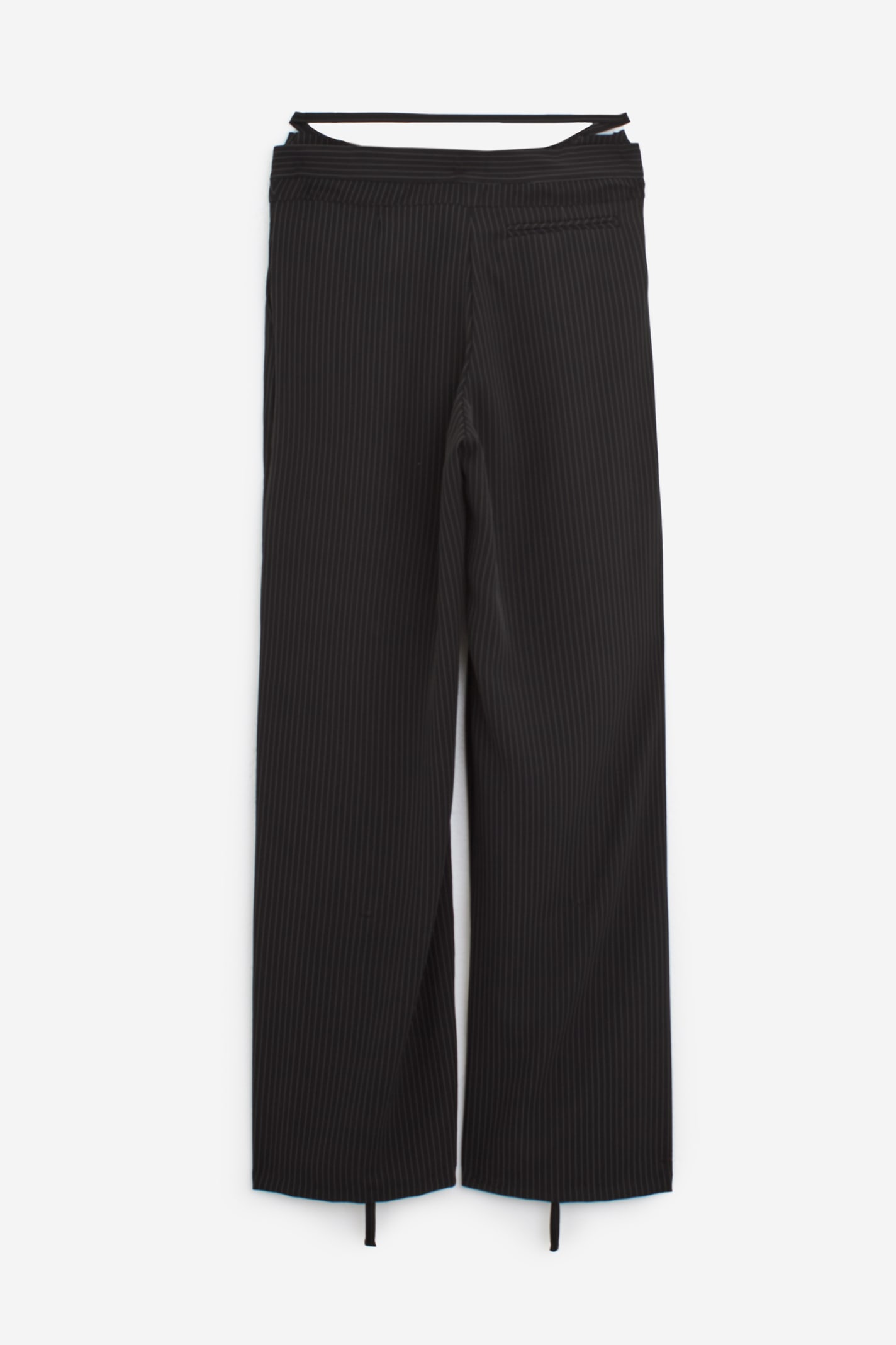 Shop Ottolinger Double Fold Suit Pants In Black