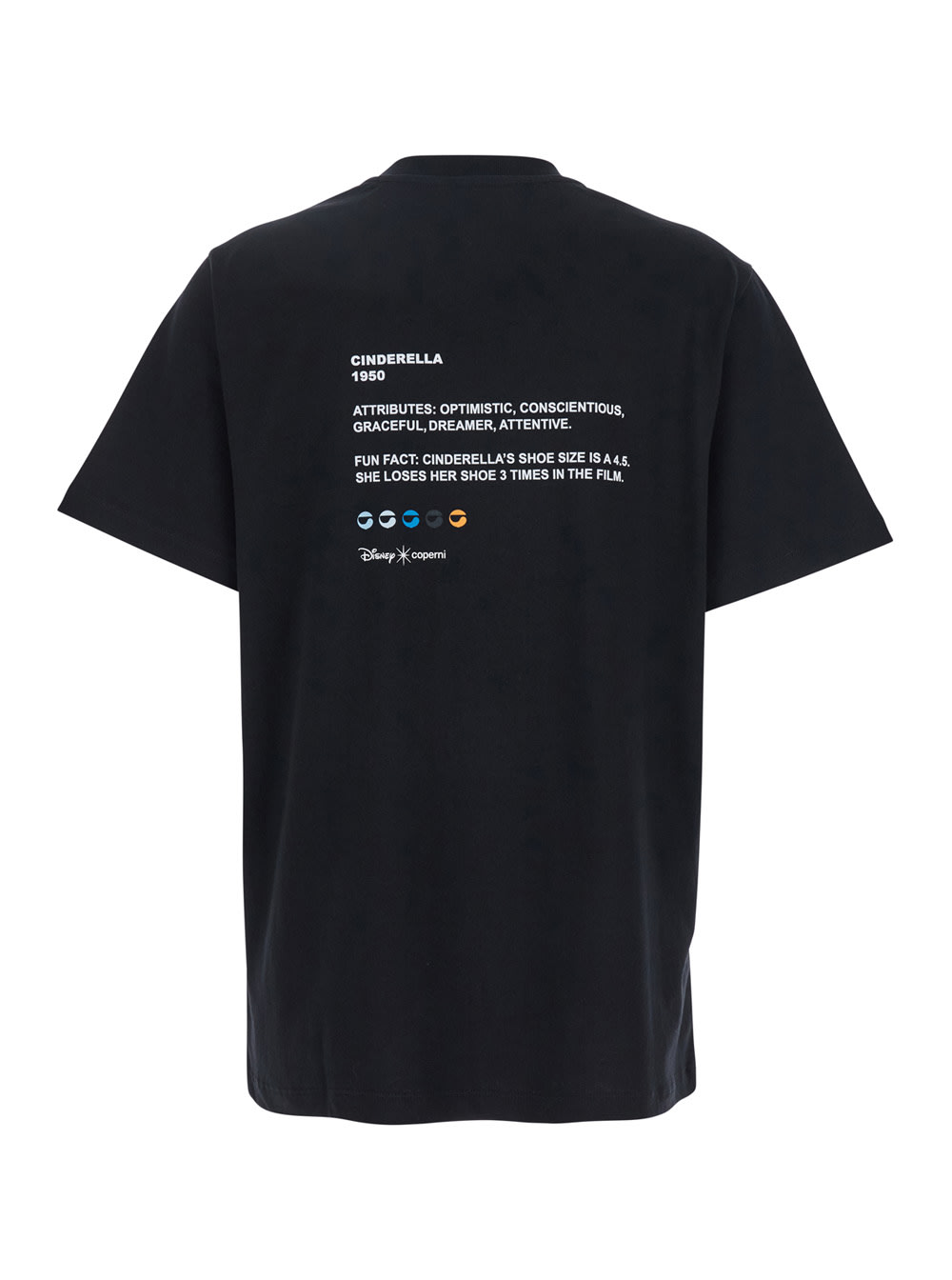 Coperni Cinderella Black T-shirt With Logo Printed On The Front And Print On The Back In Cotton Woman