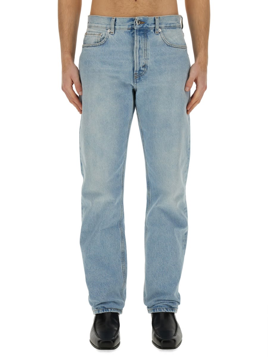 Shop Séfr Straight Cut Jeans In Blue