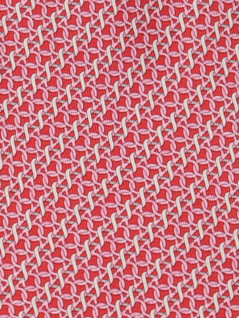 Ferragamo Gancini Print Tie In Pink
