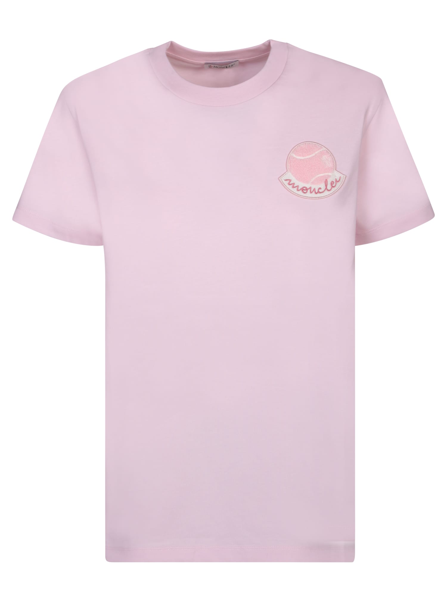 Shop Moncler Logo Pink T-shirt