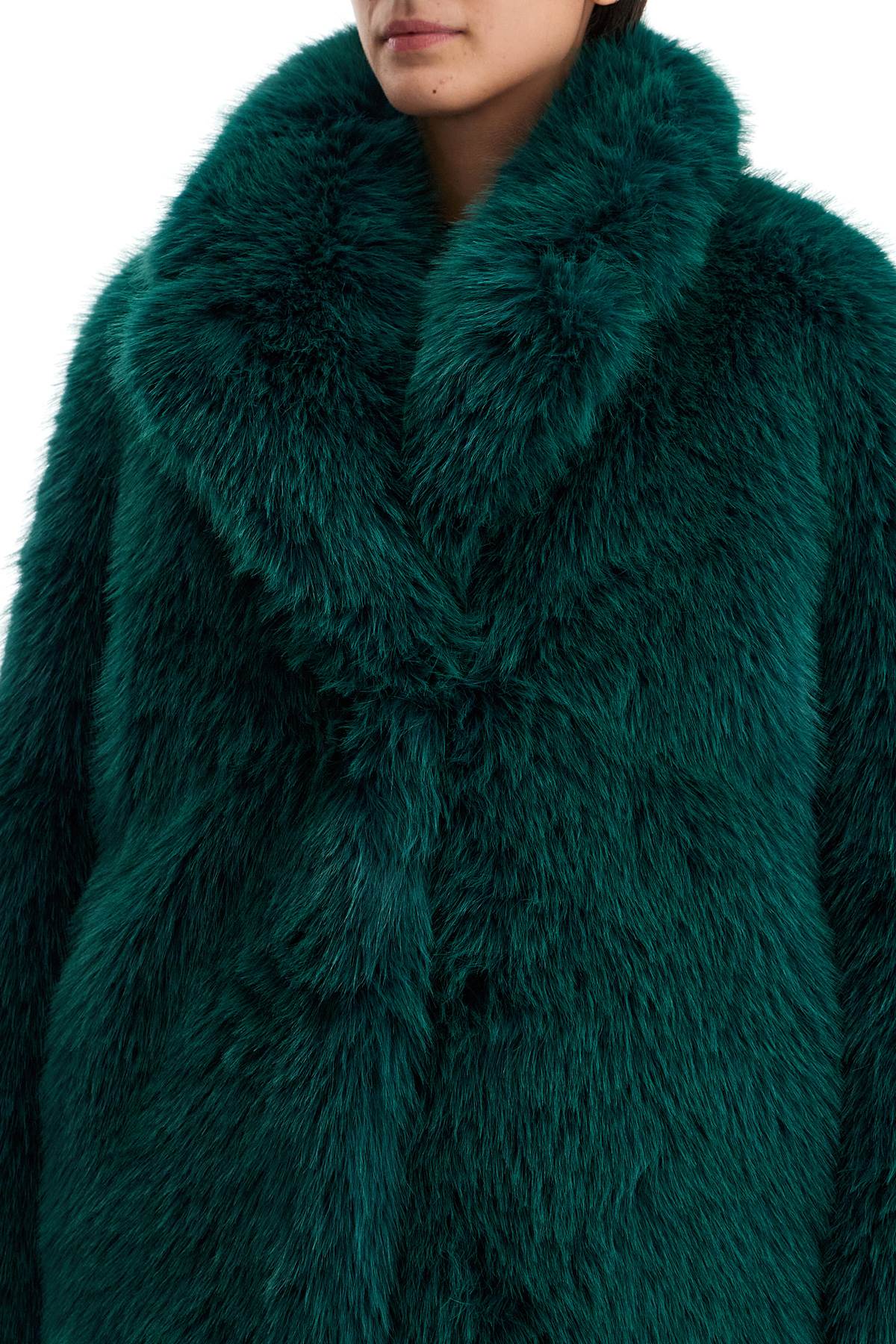 Shop Stand Studio Short Hunter Coat In Faux Fur In Black Teal (green)