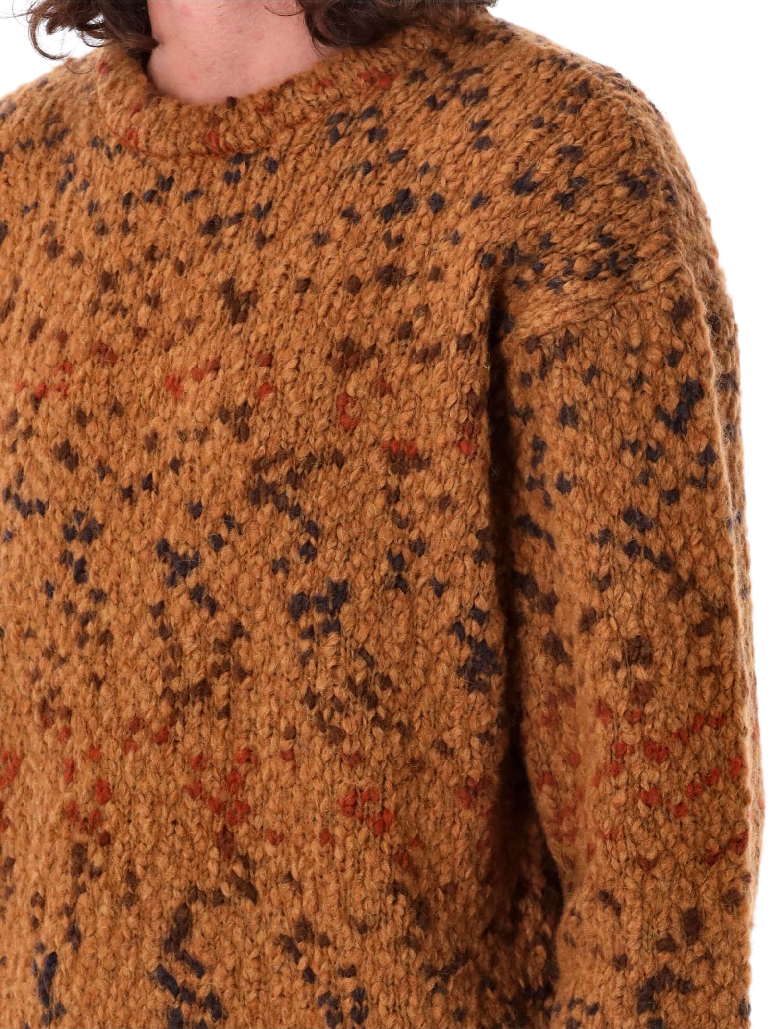 Ymc You Must Create Ymc Speckled Knit Sweater In Tan