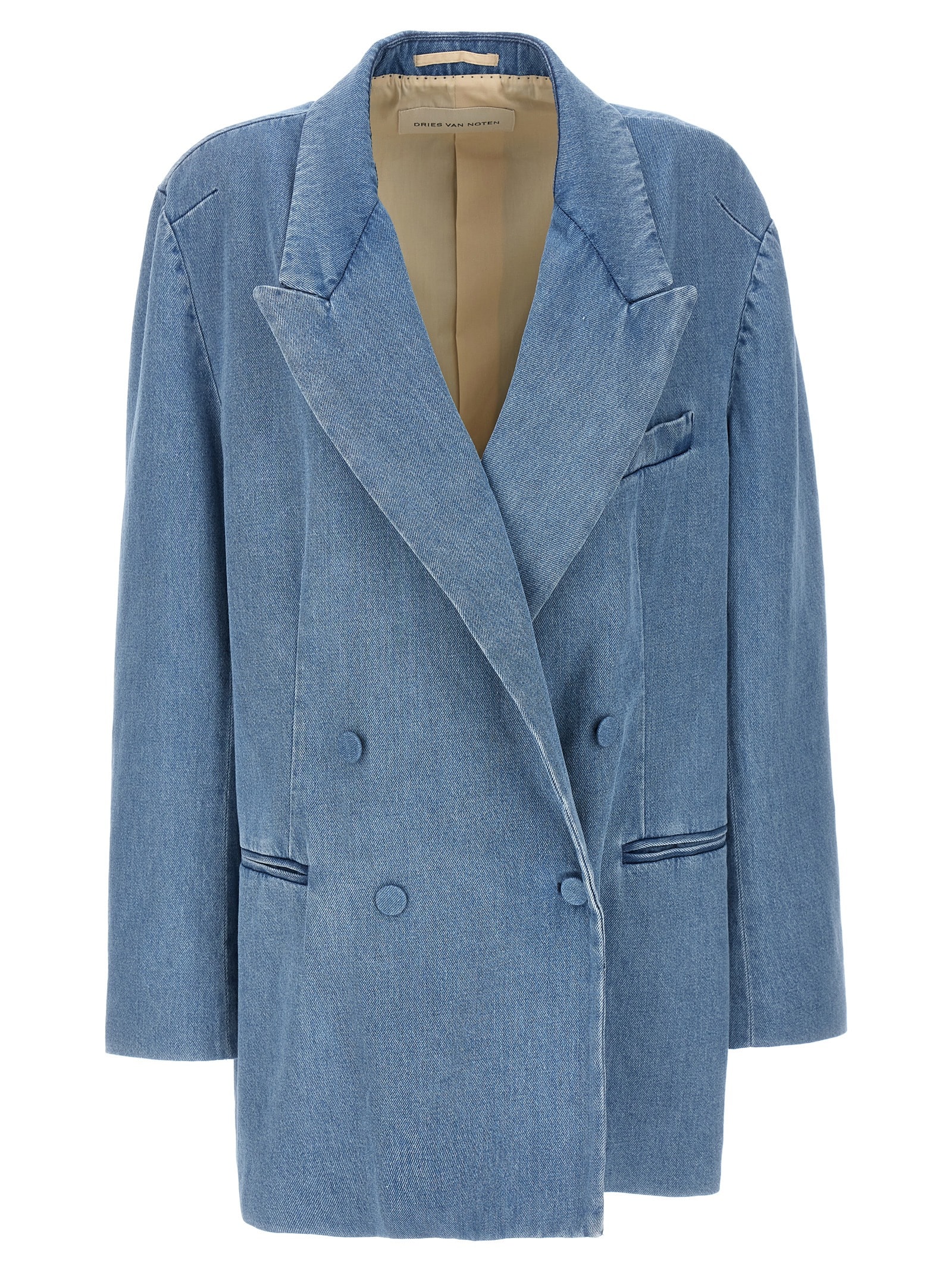 Shop Dries Van Noten Bliss Blazer In Clear Blue