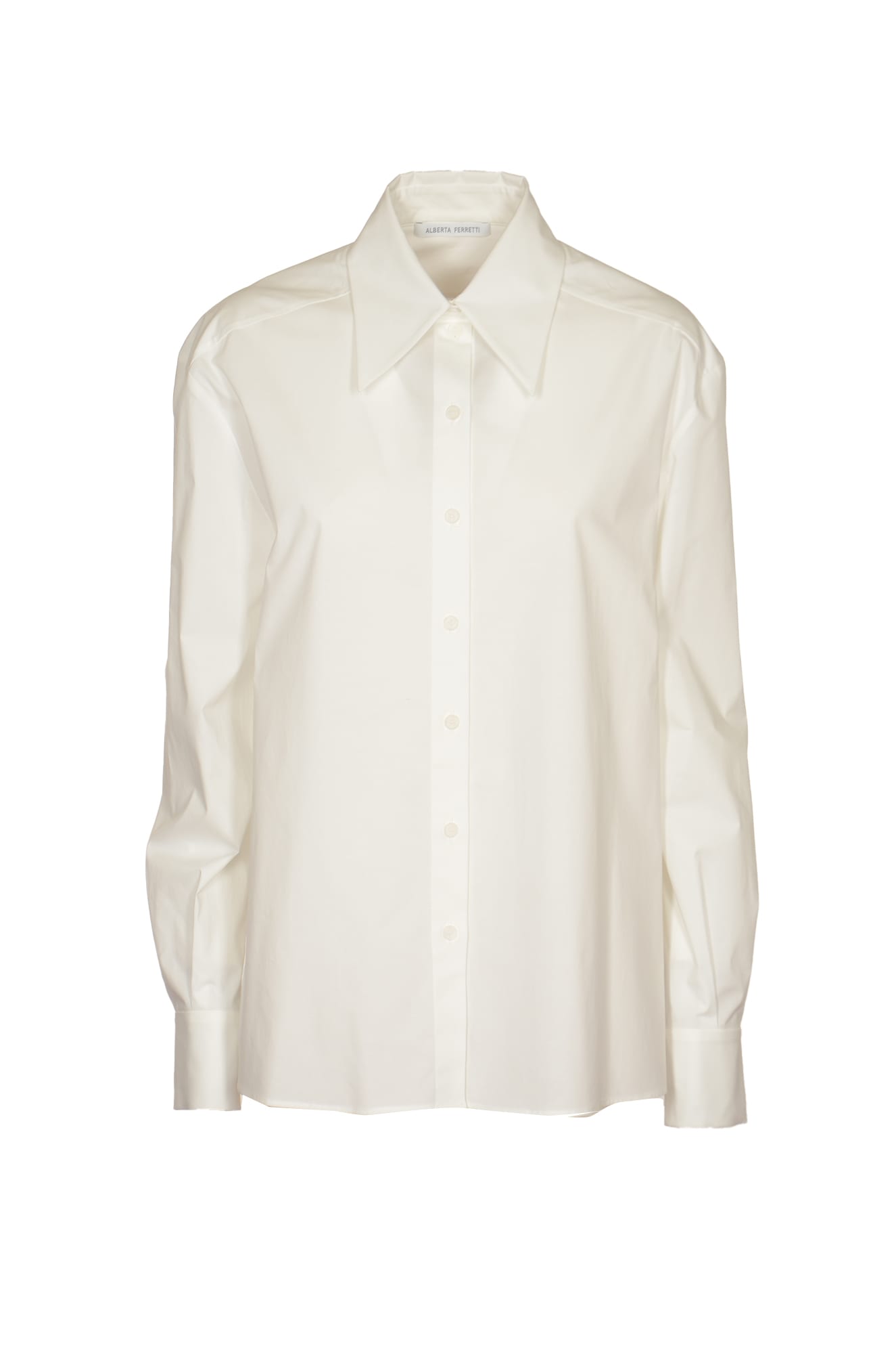 Shop Alberta Ferretti Regular Plain Shirt In White