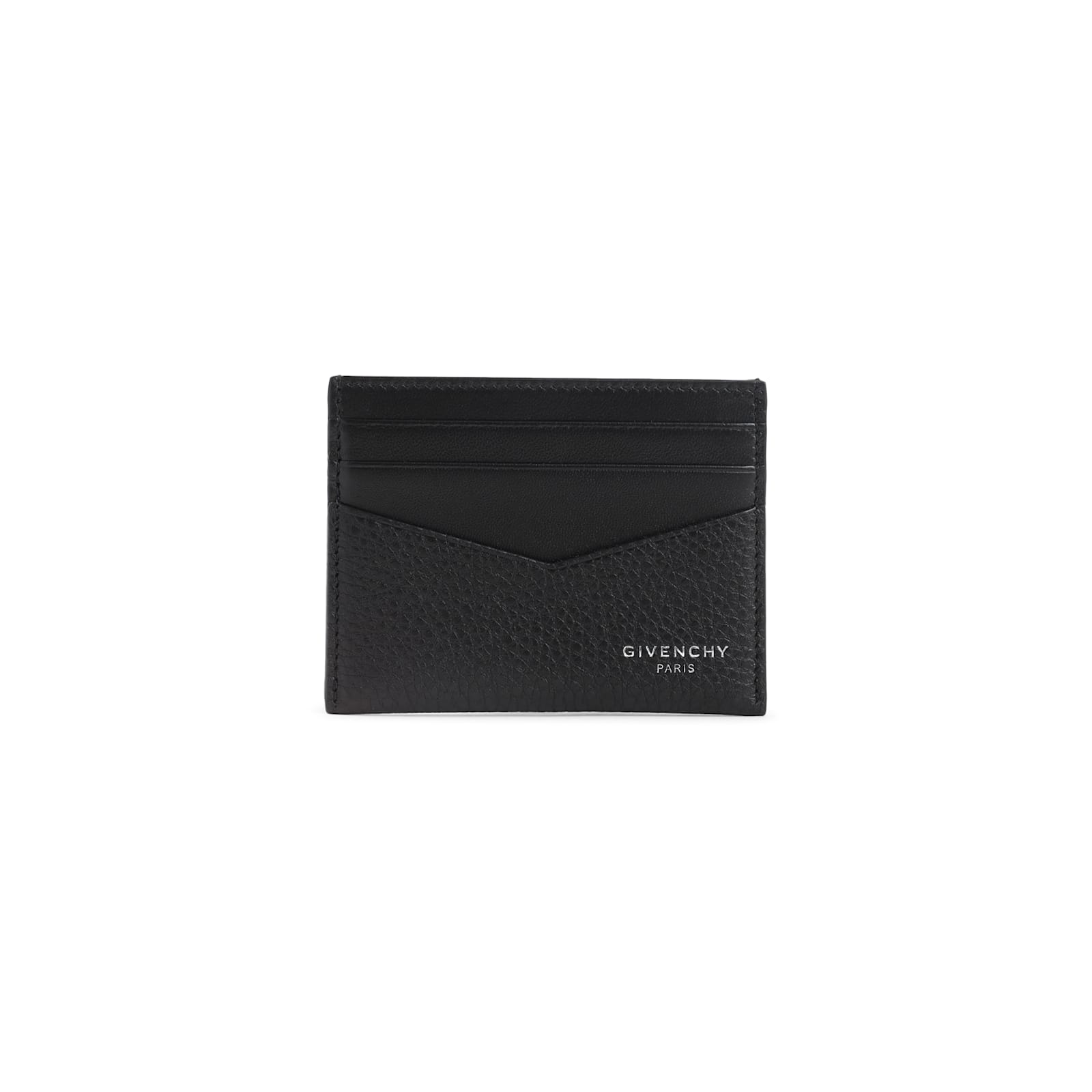 Givenchy Black Card Holder With V Detail And Logo Lettering On The Front In Leather Man In Black