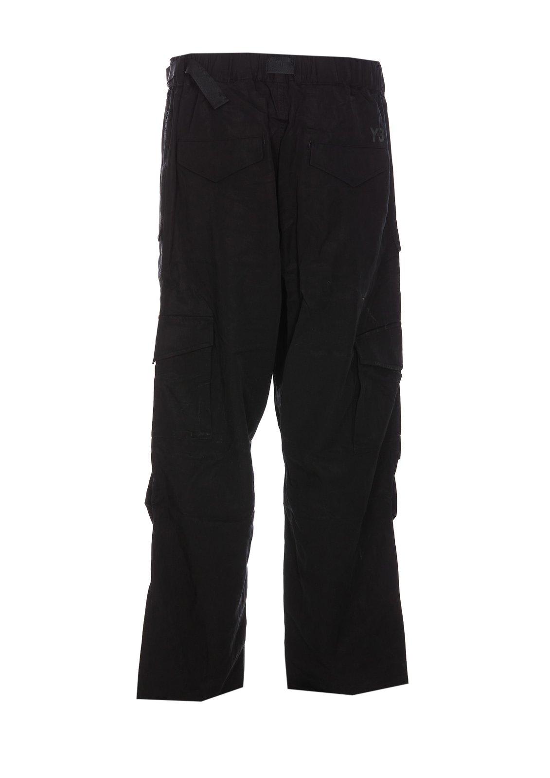 Shop Y-3 Belted Wide-leg Trousers In Nero