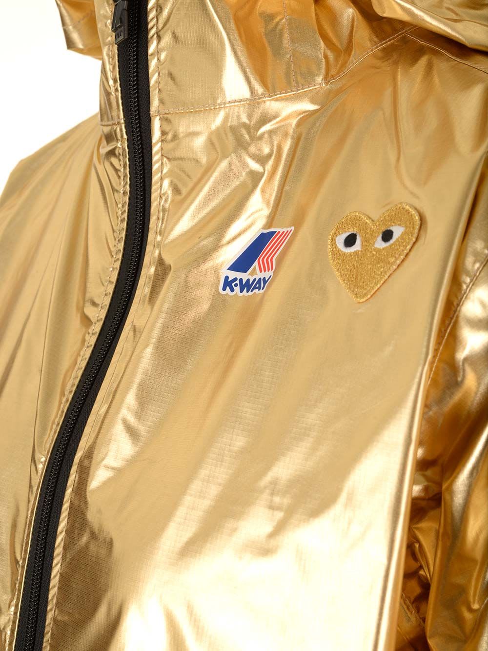 Shop Comme Des Garçons Play K-way Jacket In Gold