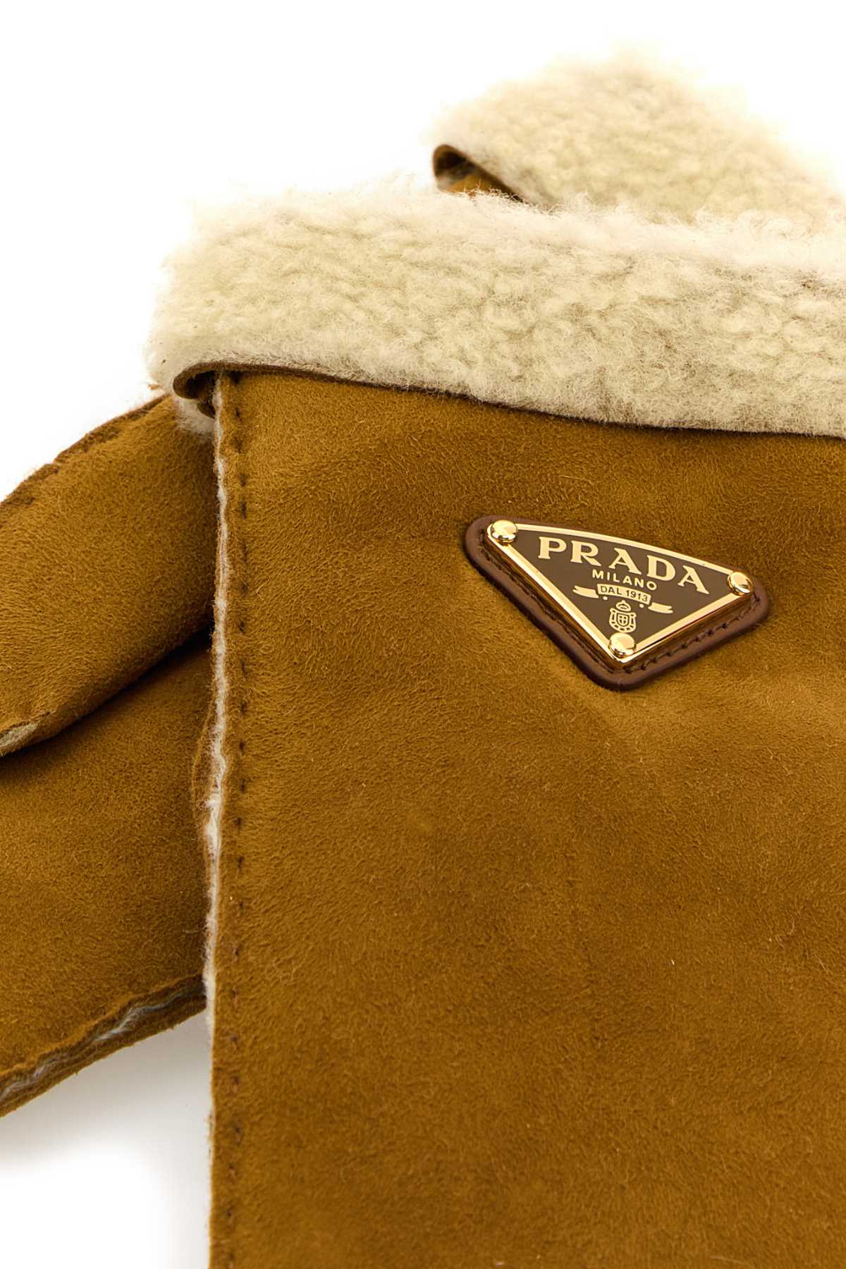 Prada Finished Luxurious Suede Gloves In Miele