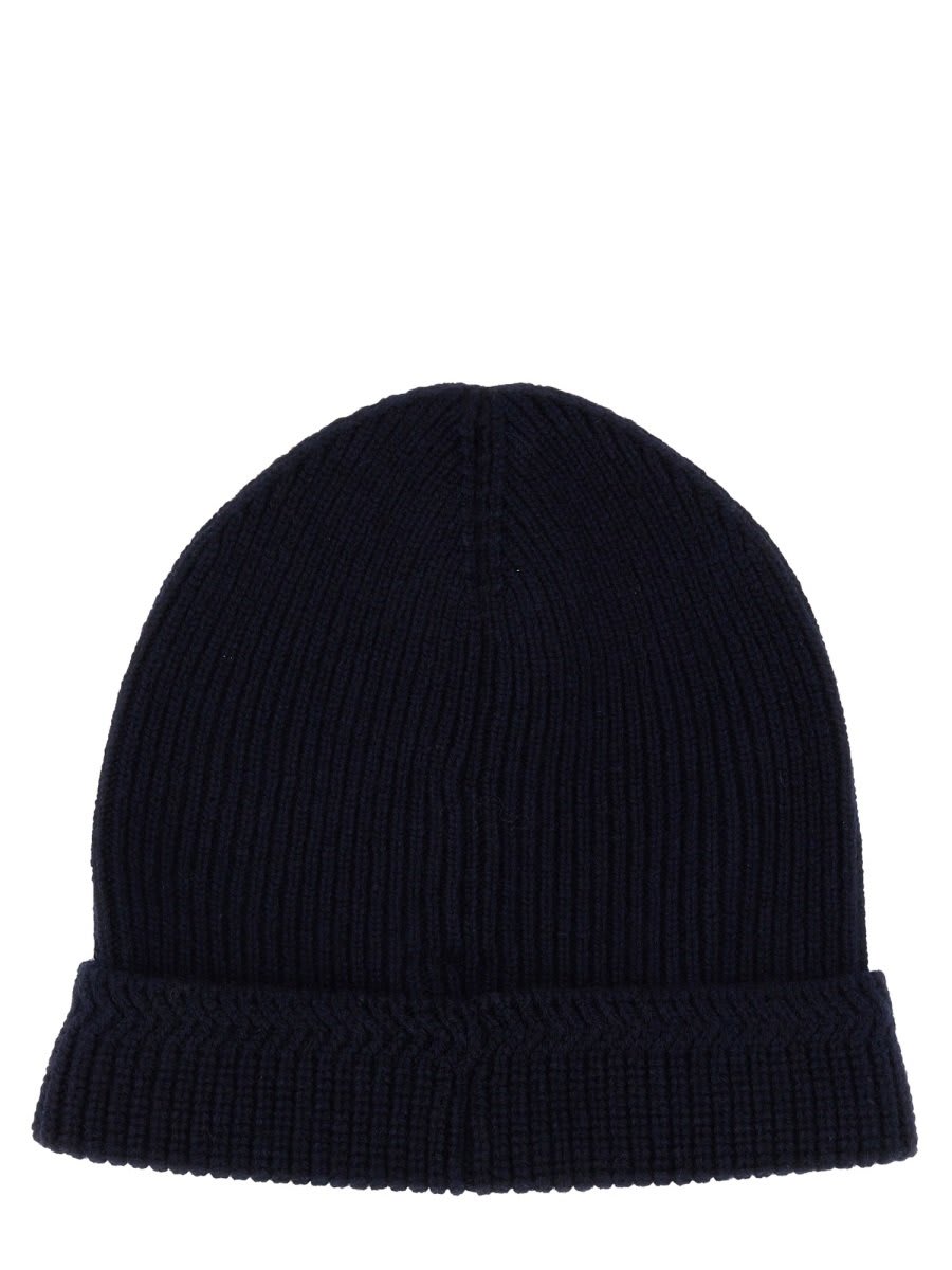 Shop Tom Ford Tf Patch Ribbed Beanie In Blue