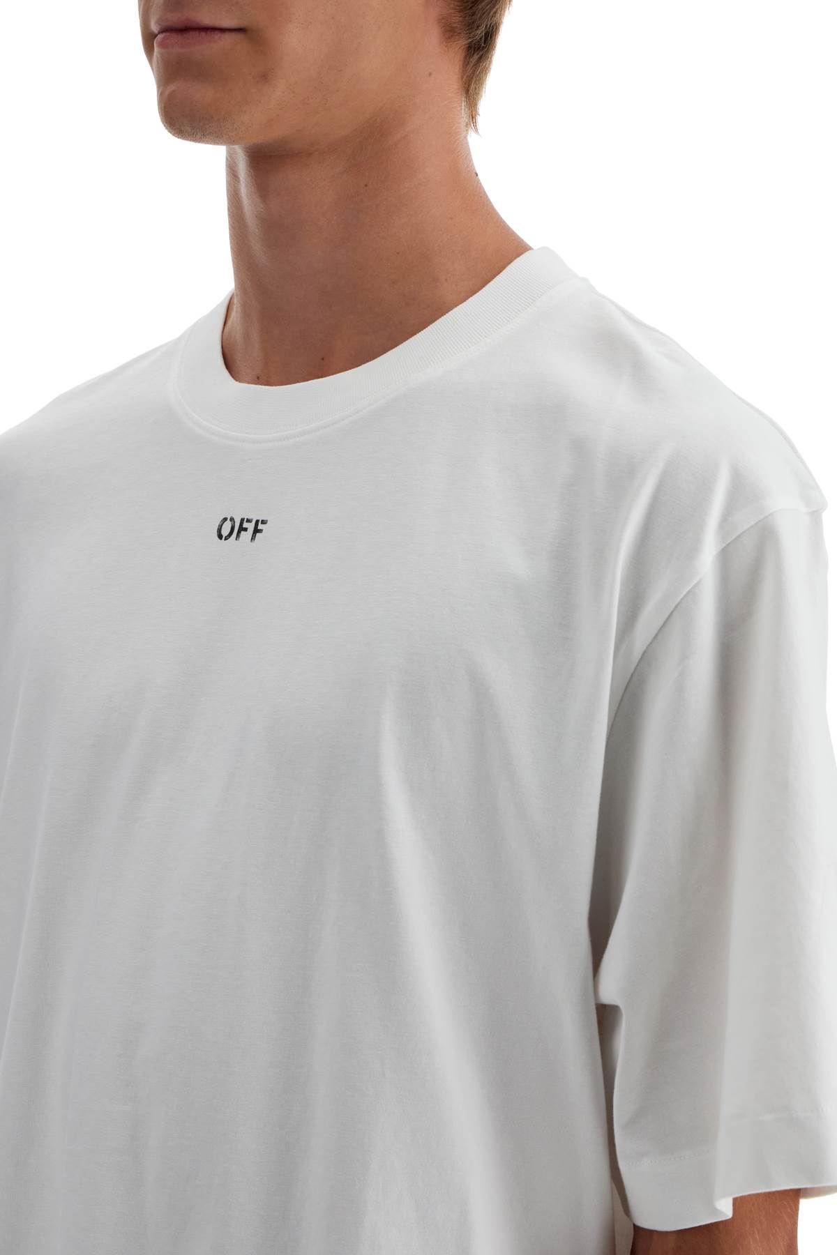 Shop Off-white Oversized Crewneck In White Black (white)