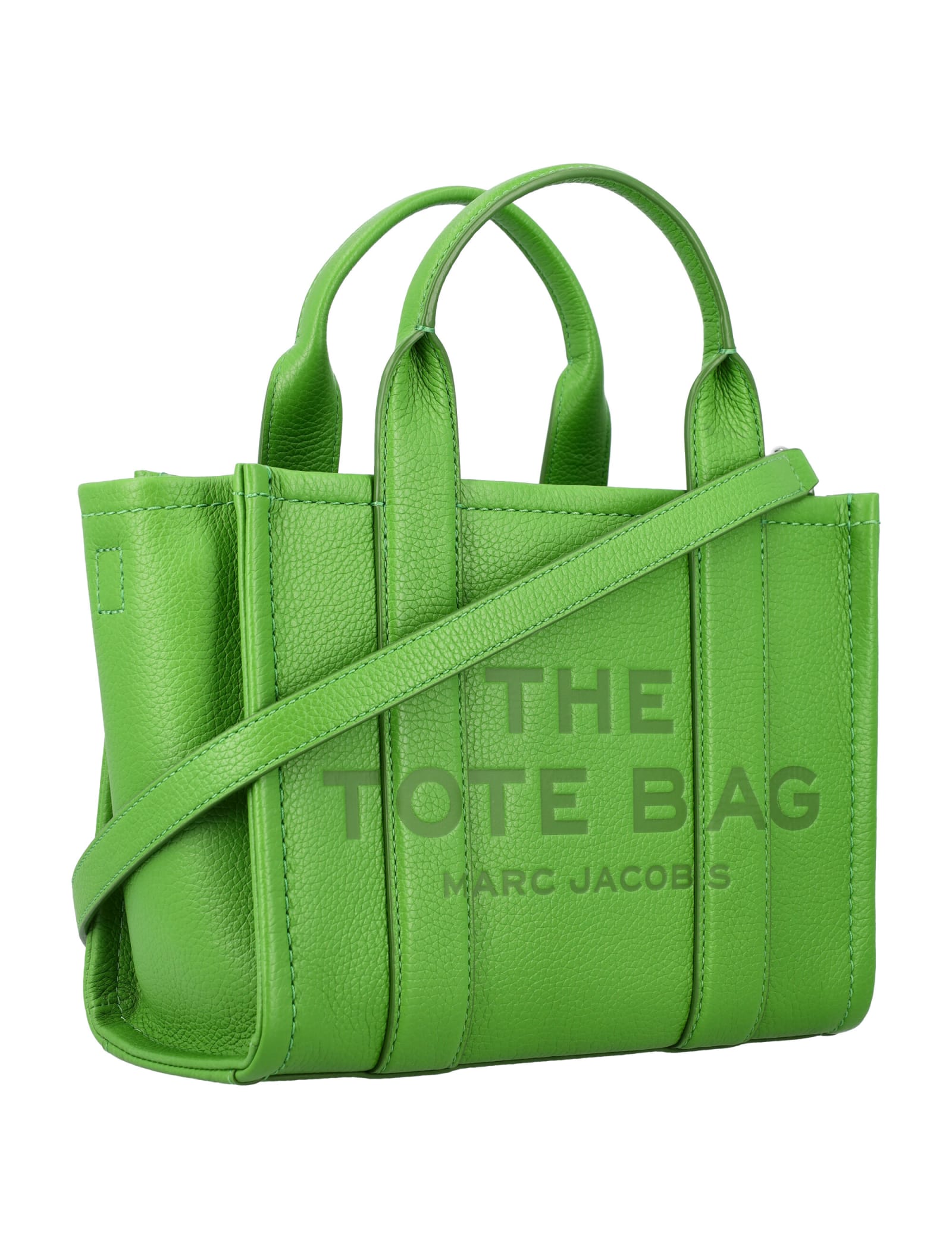 Shop Marc Jacobs The Mini Tote Leather Bag In Kiwi