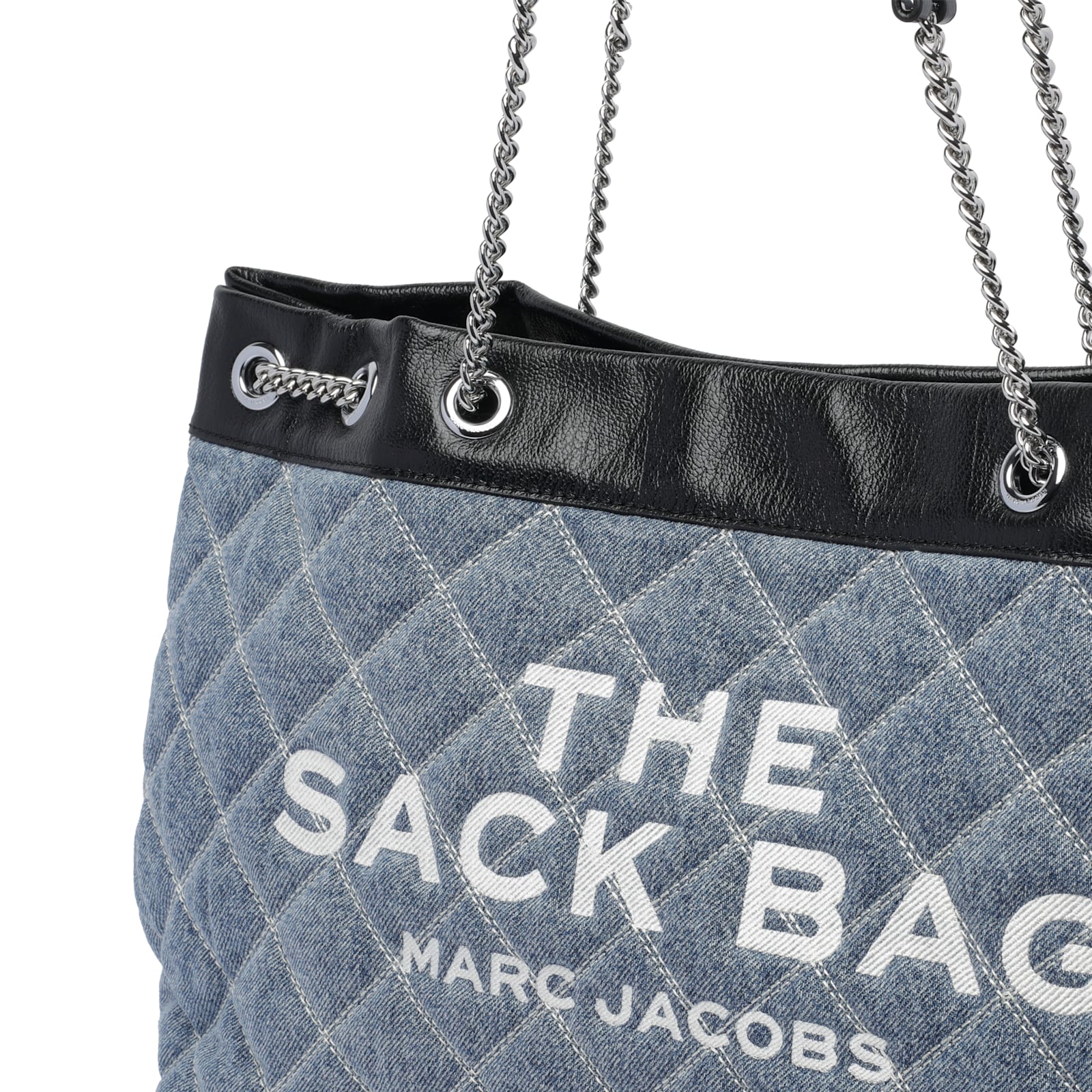 Marc Jacobs Quilted Structured Bag With Dual Chain Handles In Blue