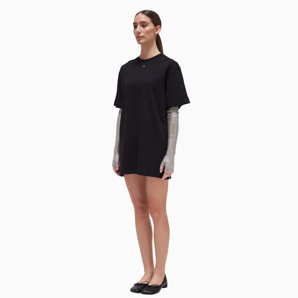 Shop Giuseppe Di Morabito Dress In Jersey With Arm Warmers In Black