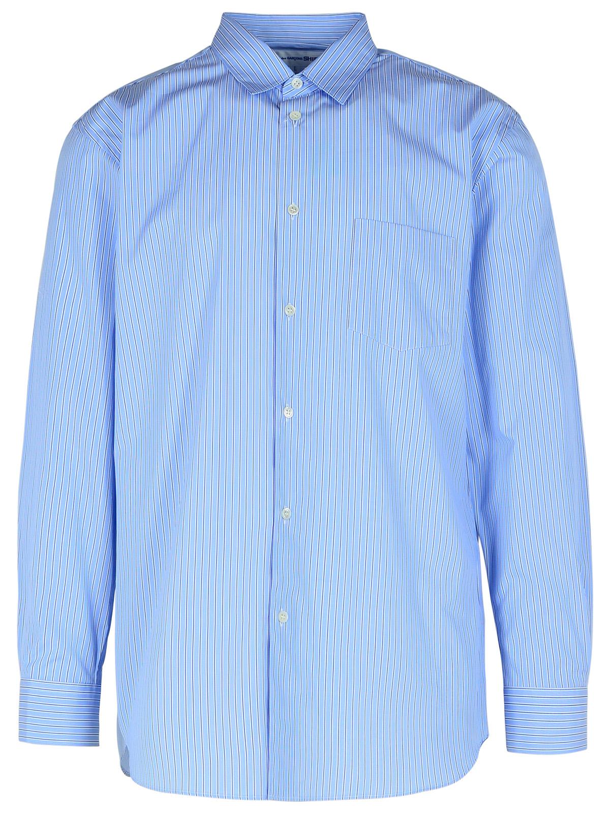 Shop Comme Des Garçons Shirt Light Blue Cotton Shirt