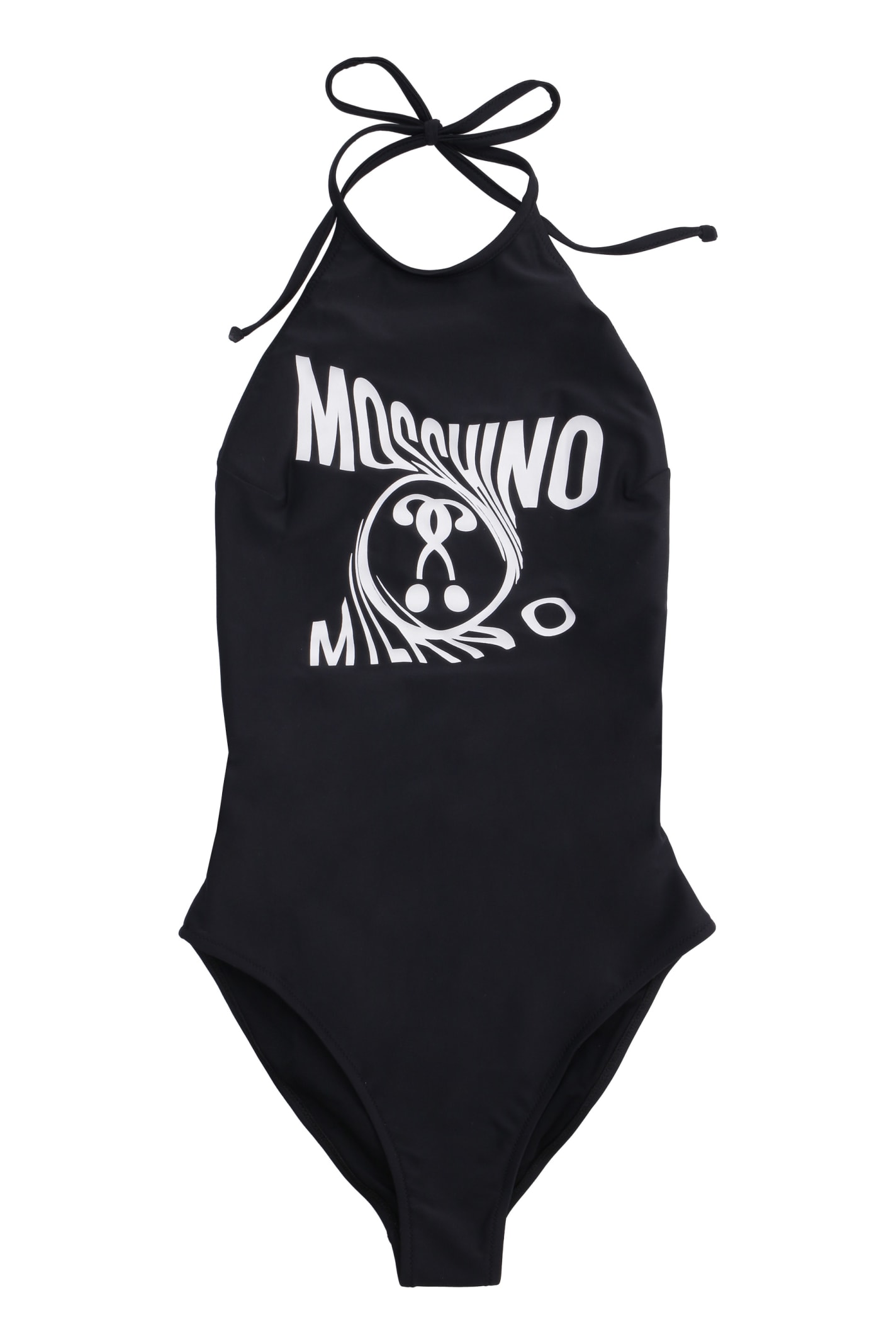 Moschino One-piece Swimsuit With Logo In Black
