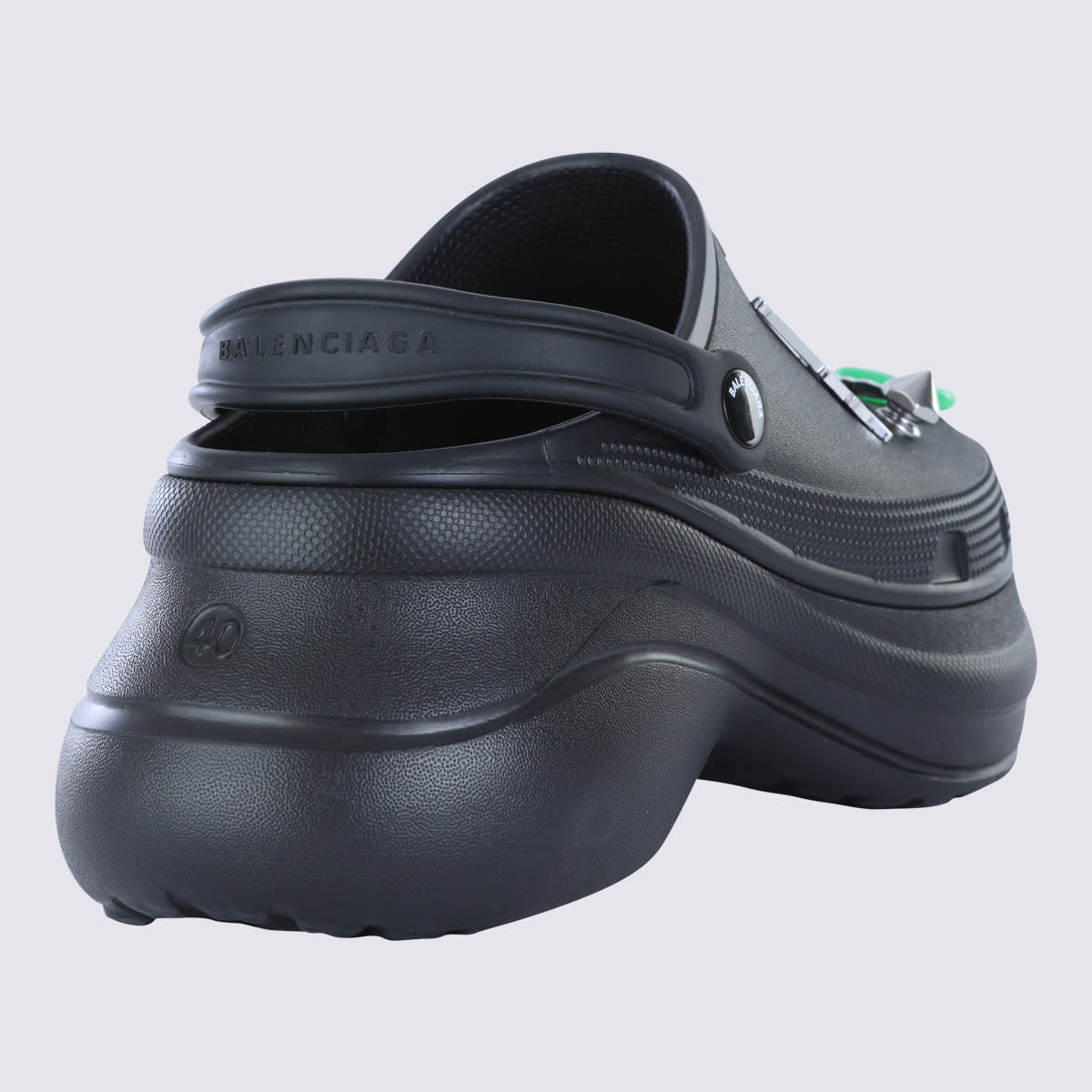 Shop Balenciaga Black Leather Sandals
