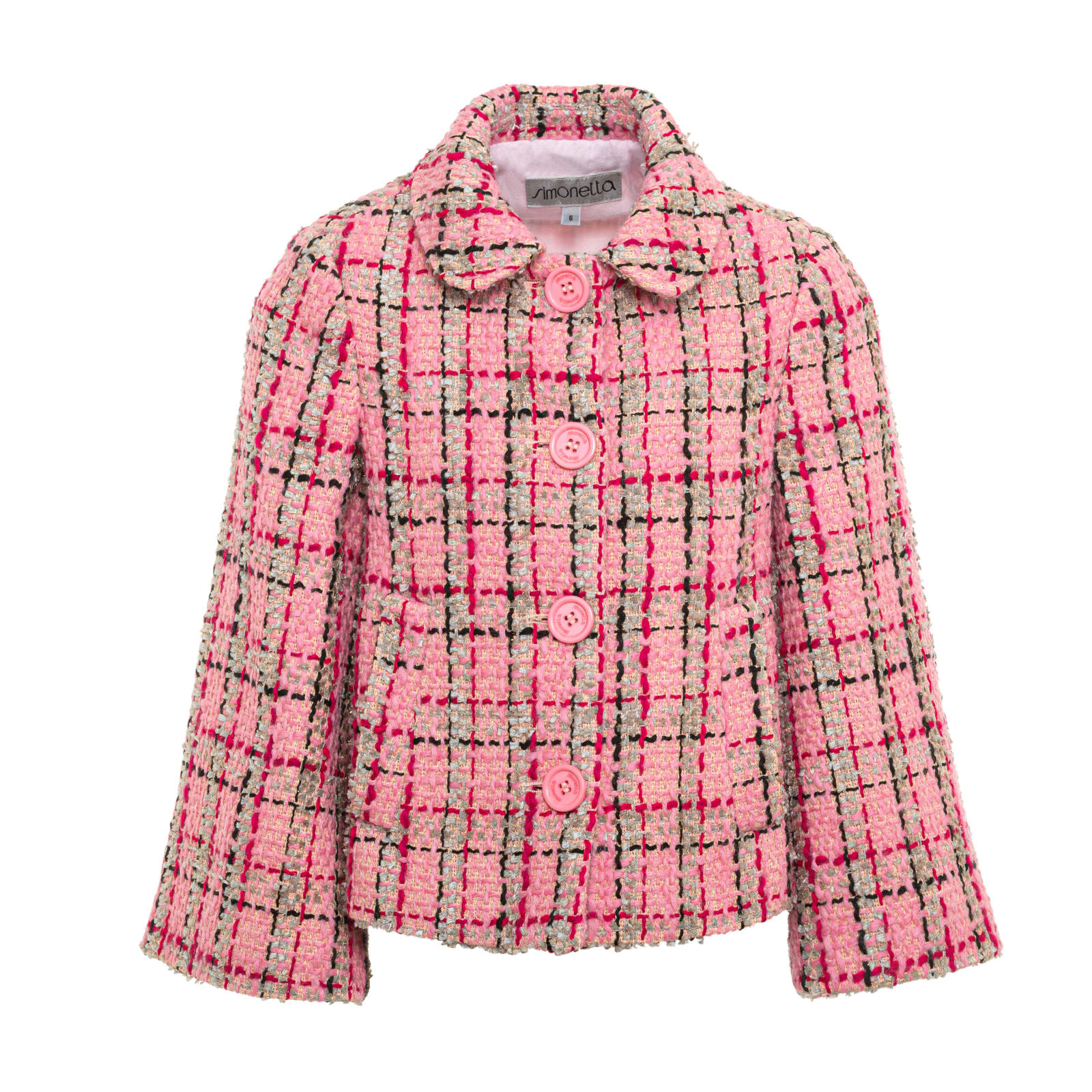Simonetta Kids Pink Tweed Jacket