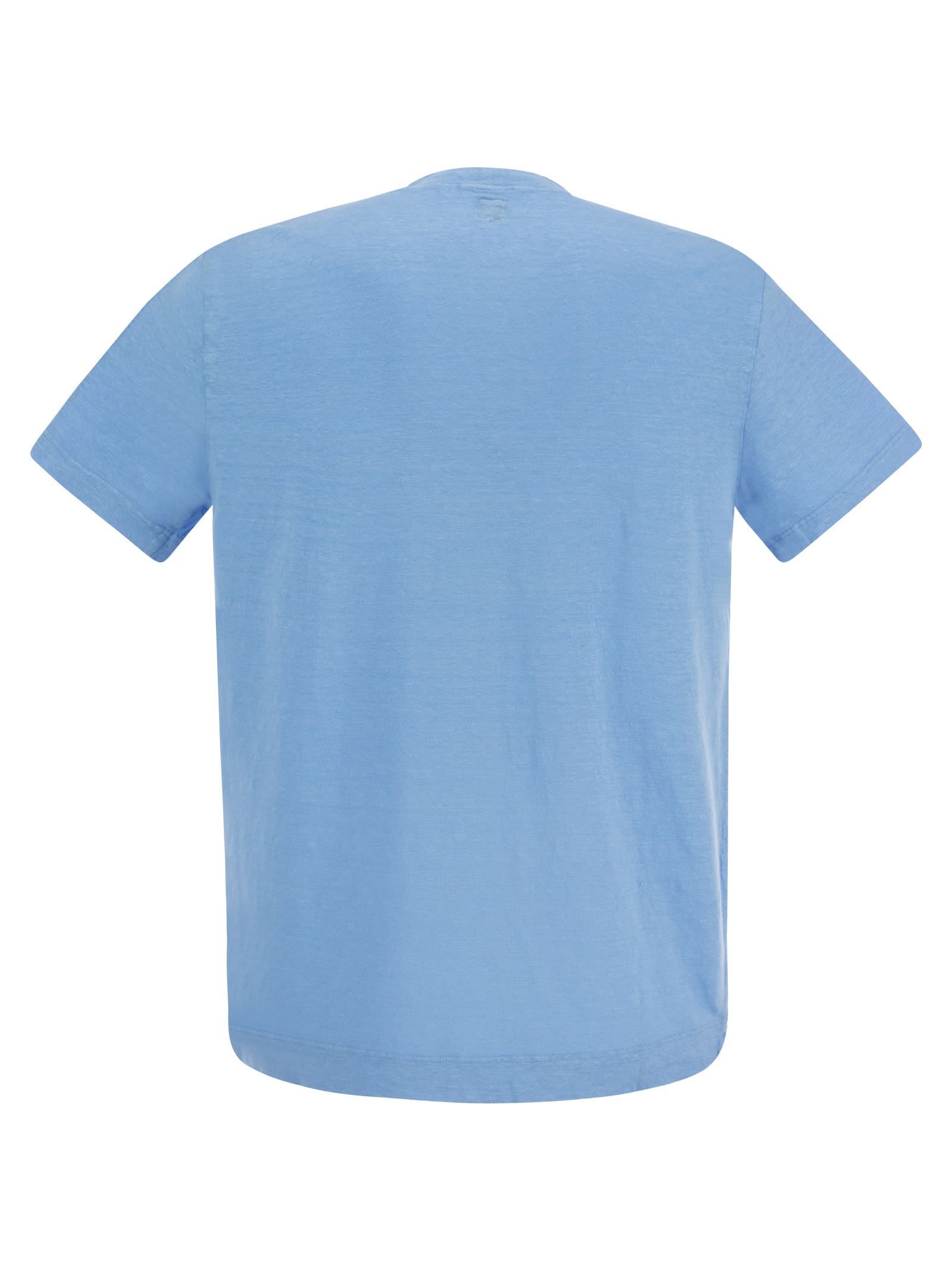 Shop Fedeli Exreme - Linen Flex T-shirt In Light Blue