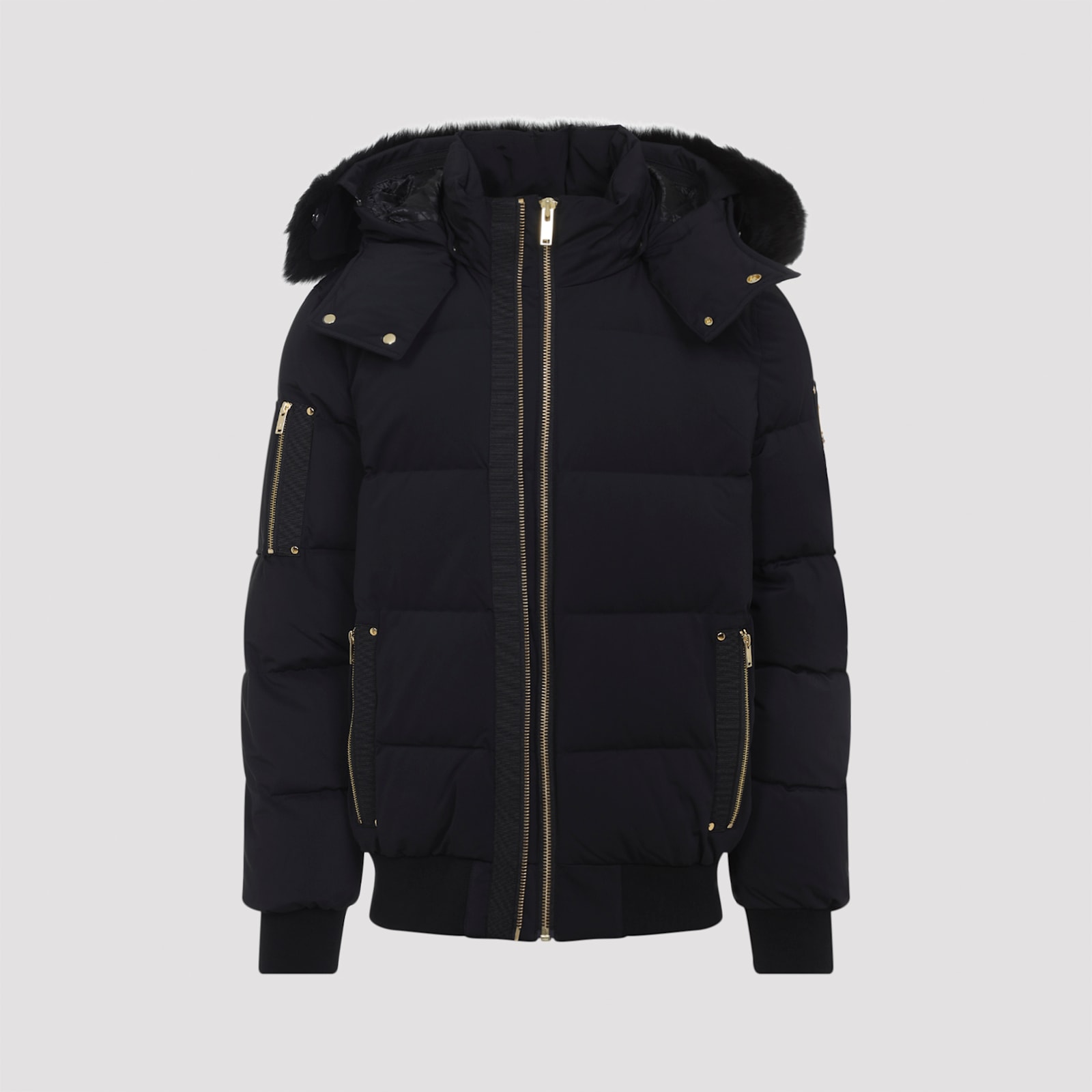 Moose Knuckles Stagg Down Bomber Jacket In Black