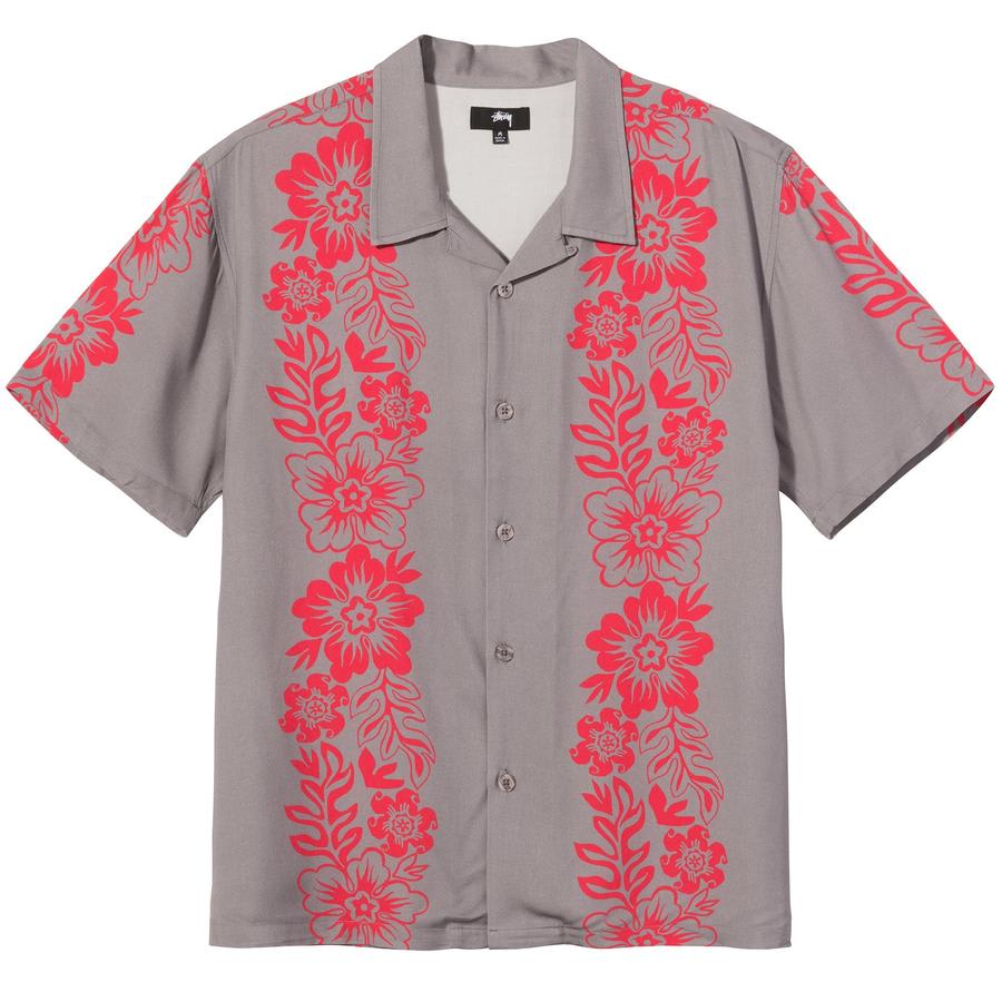 Shop Stussy Hawaiian Pattern Shirt In Grey