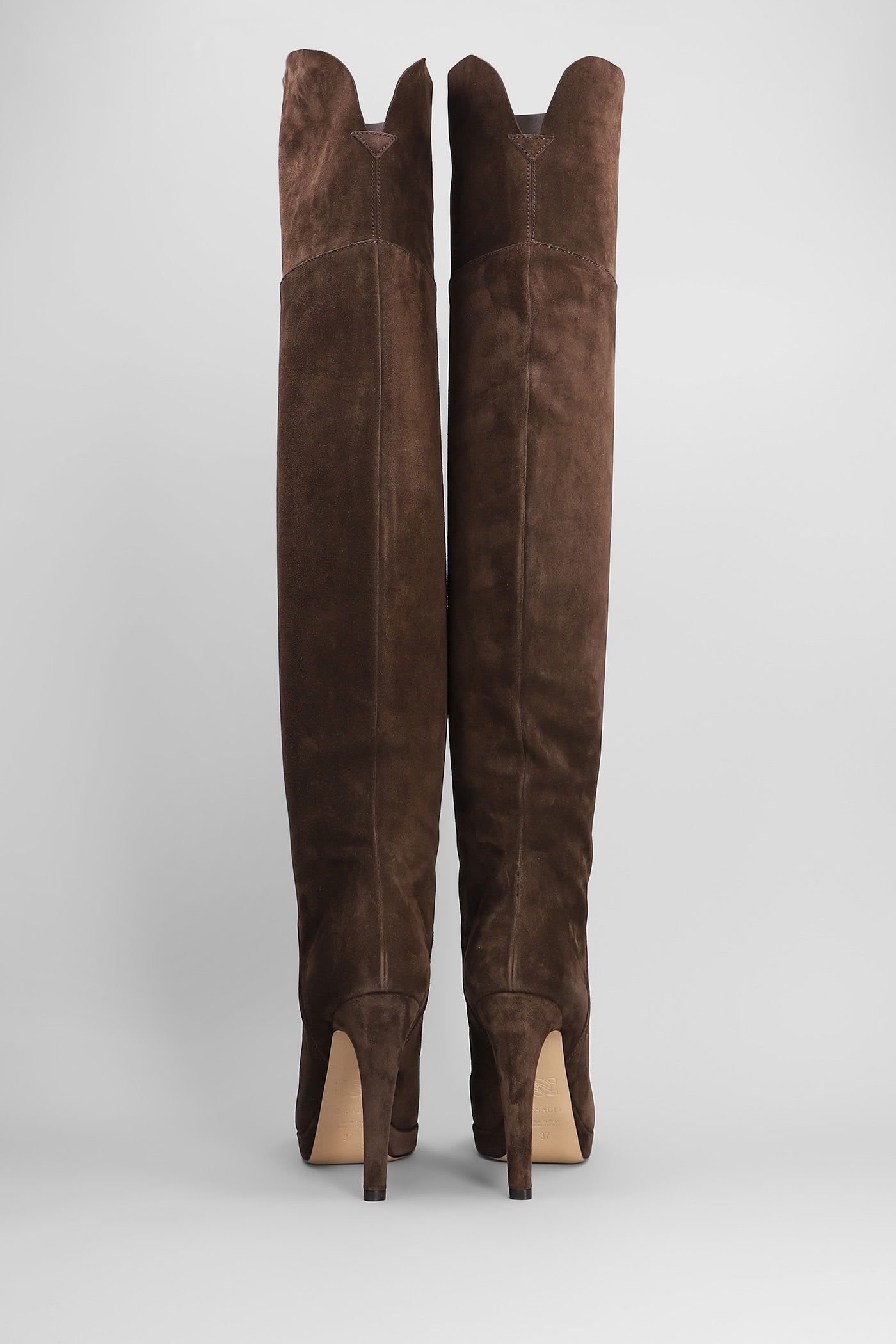Casadei High Heels Boots In Brown Suede In Brown