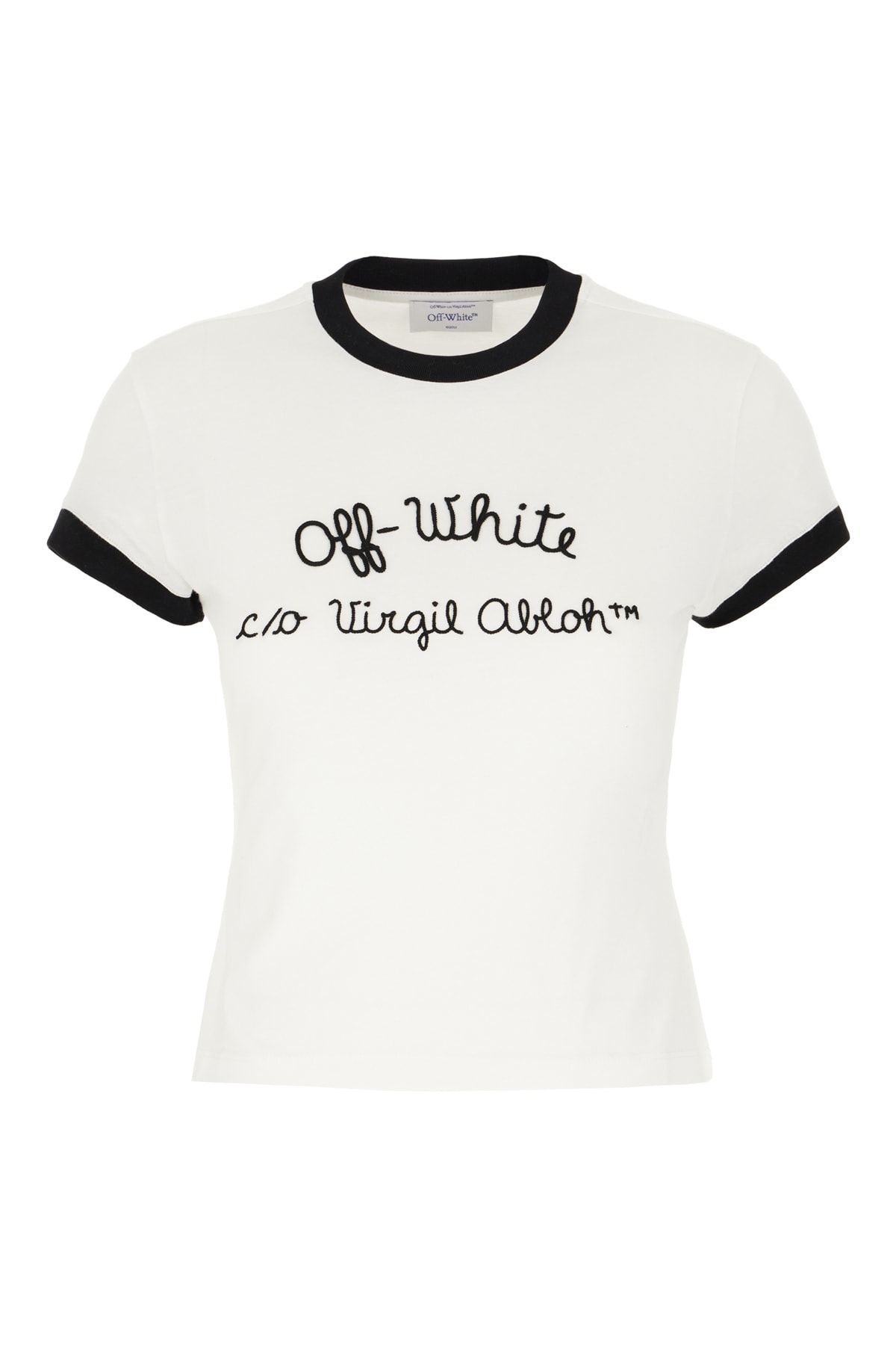 Shop Off-white White Cotton T-shirt In White Black