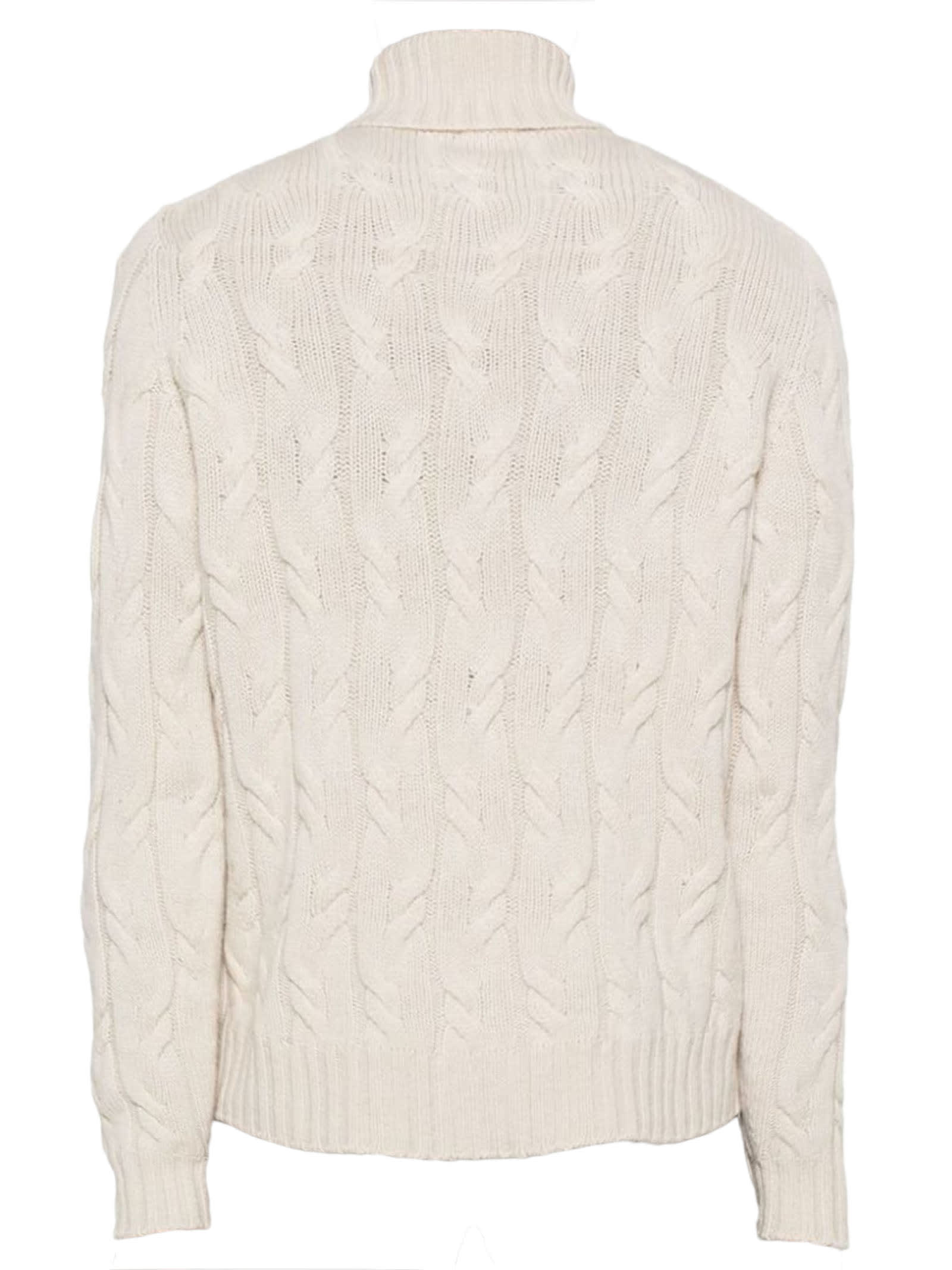 Drumohr Turtle-neck Sweater In White