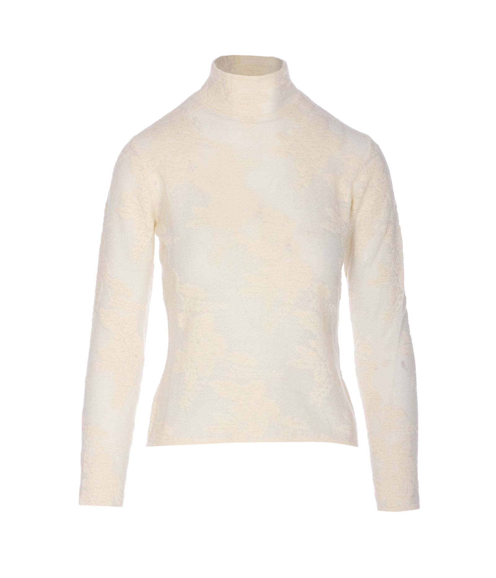 Ganni Sheer Flower Jacquard Body In White