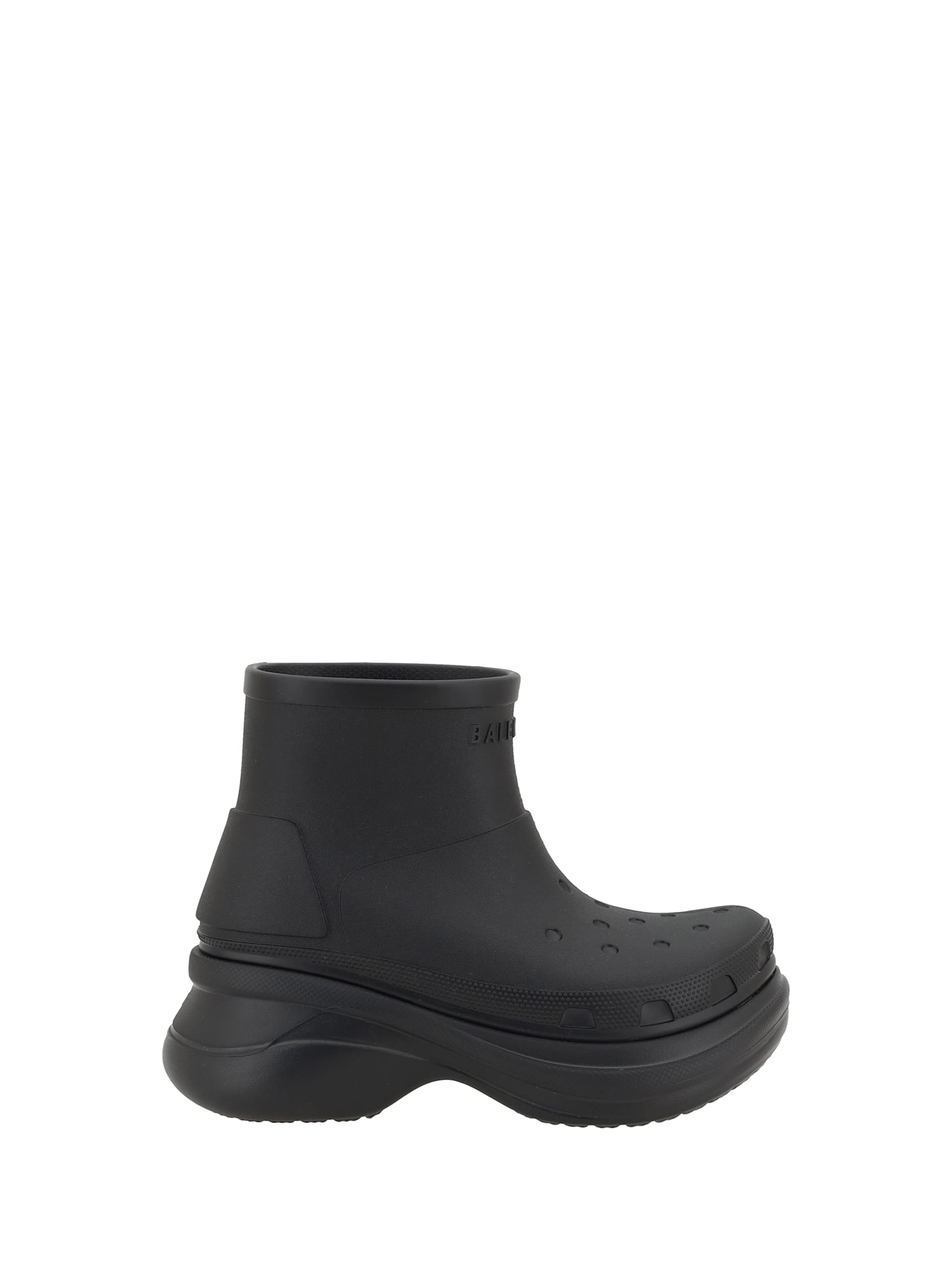 Shop Balenciaga Crocs Ankle Boots In Black