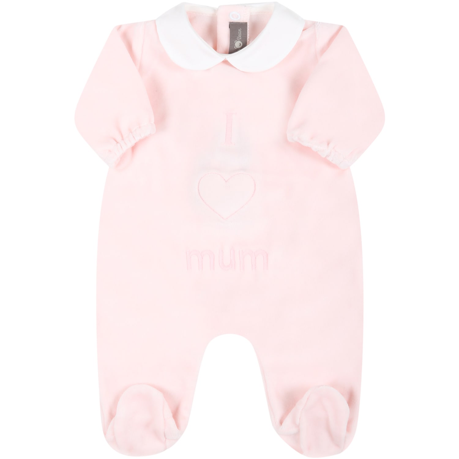 Little Bear Pink Babygrow For Baby Girl With Writing