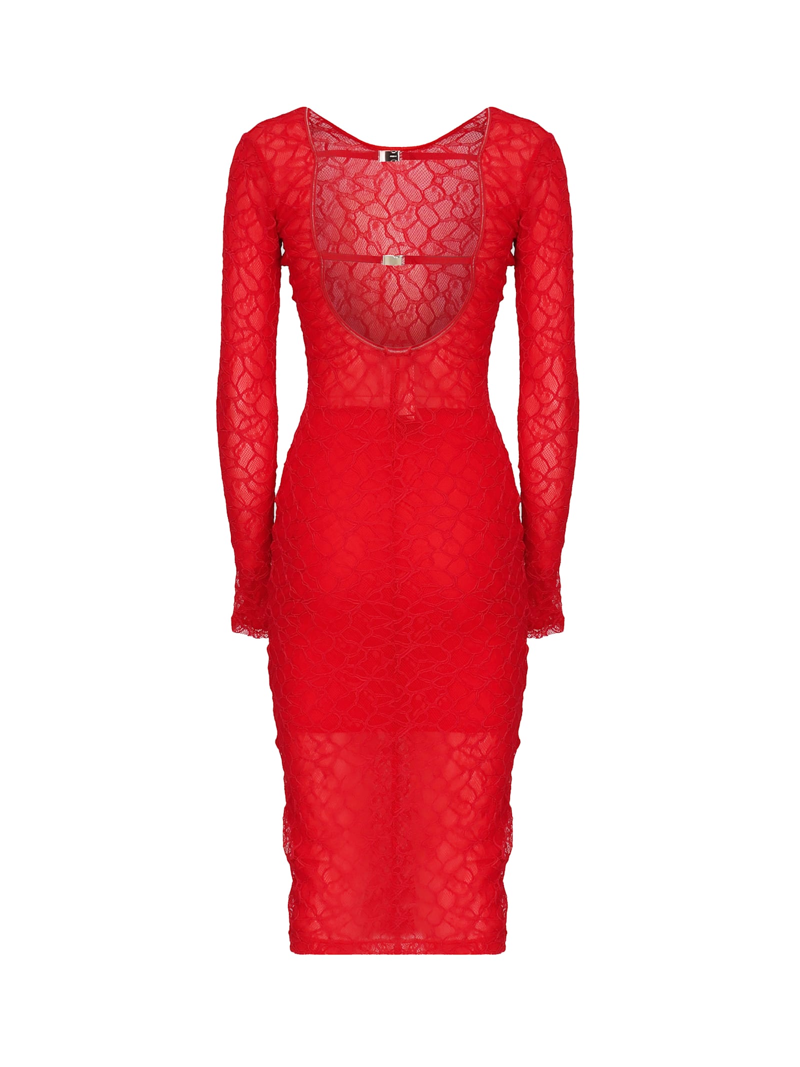 Shop Pinko Lace Dress With Open Back