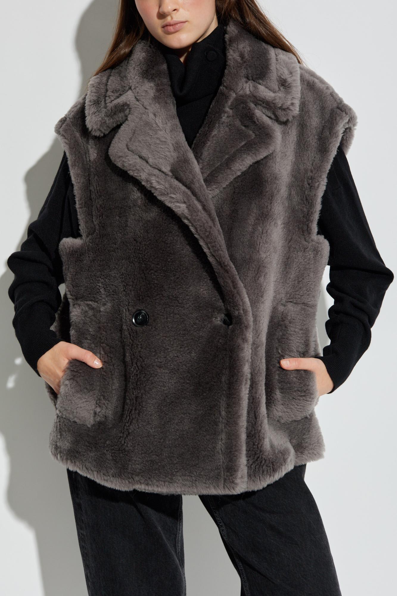 Stand Studio Faux Fur Vest Carly In Brown