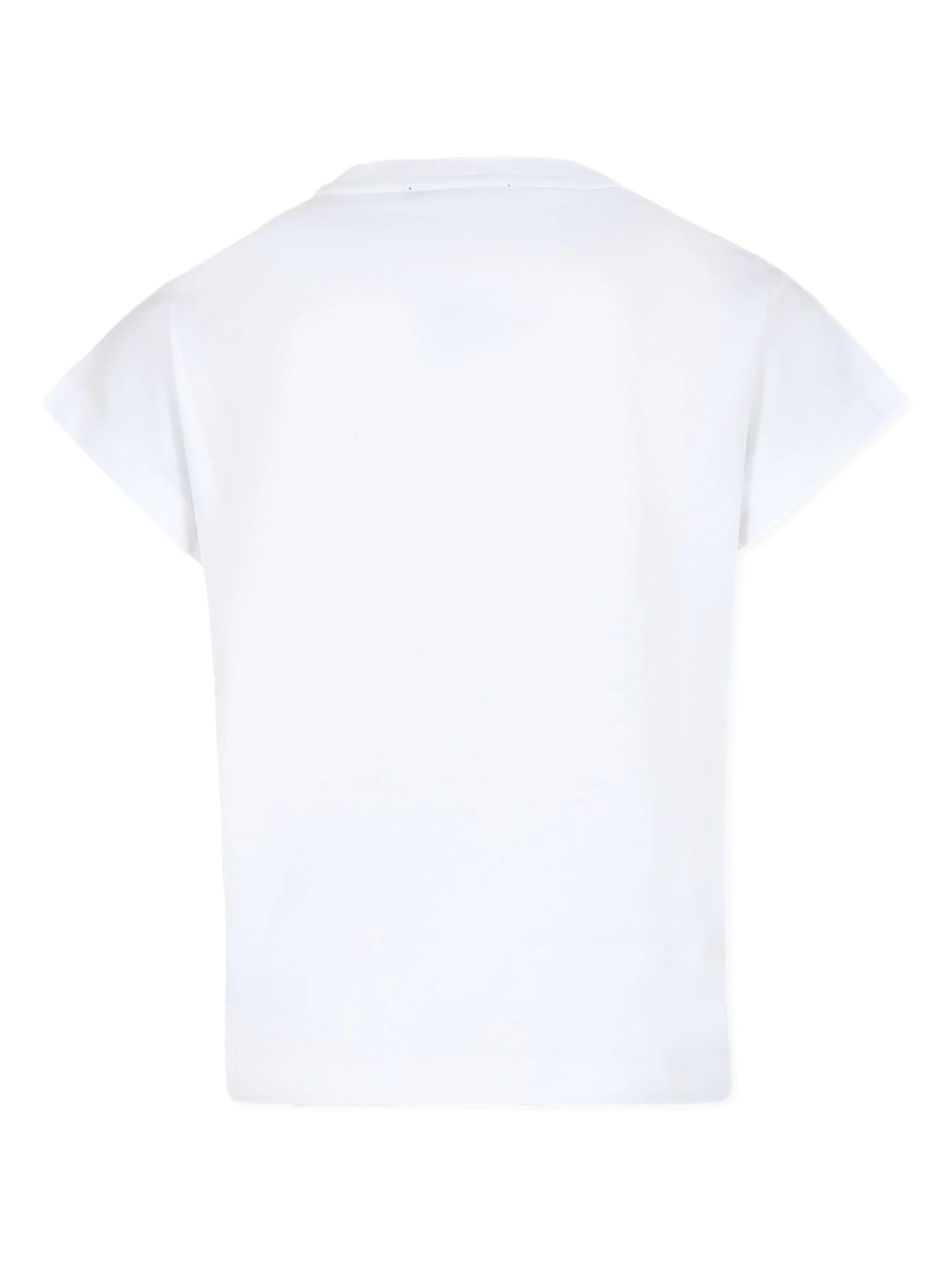 BALMAIN WHITE T-SHIRT WITH ROMAN STYLE LOGO 