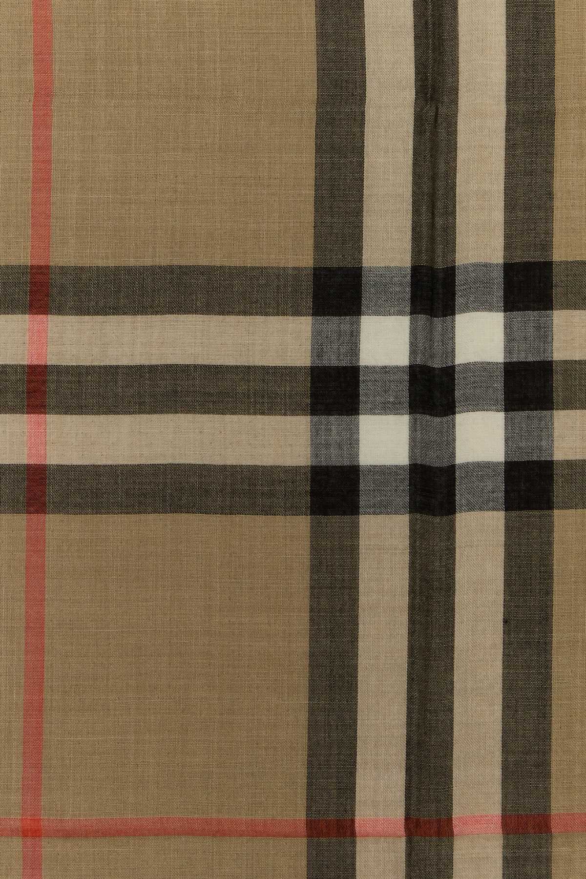 Burberry Embroidered Wool Blend Scarf In Multi