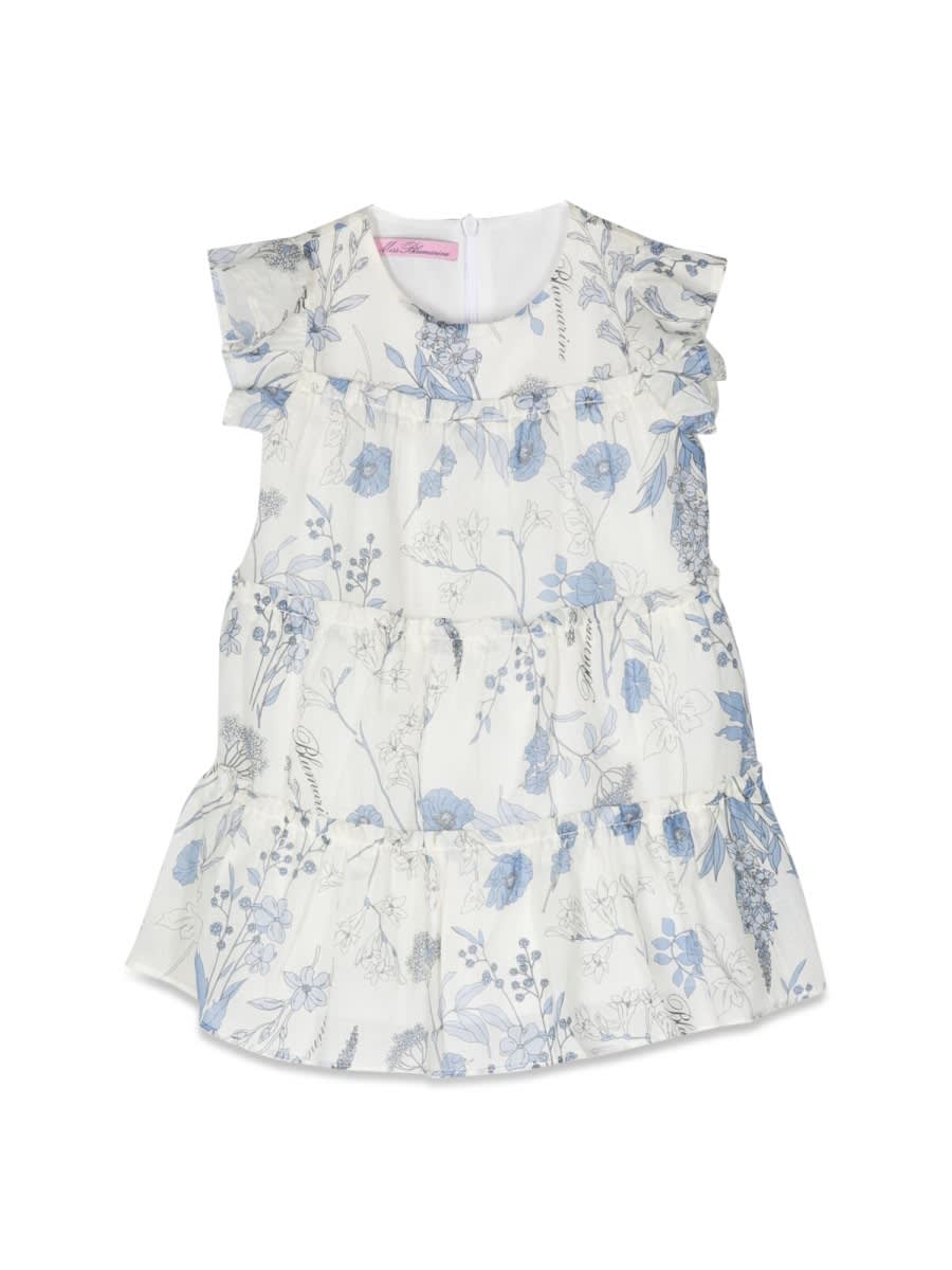 Miss Blumarine Floral-print Ruffled Dress In Multicolour