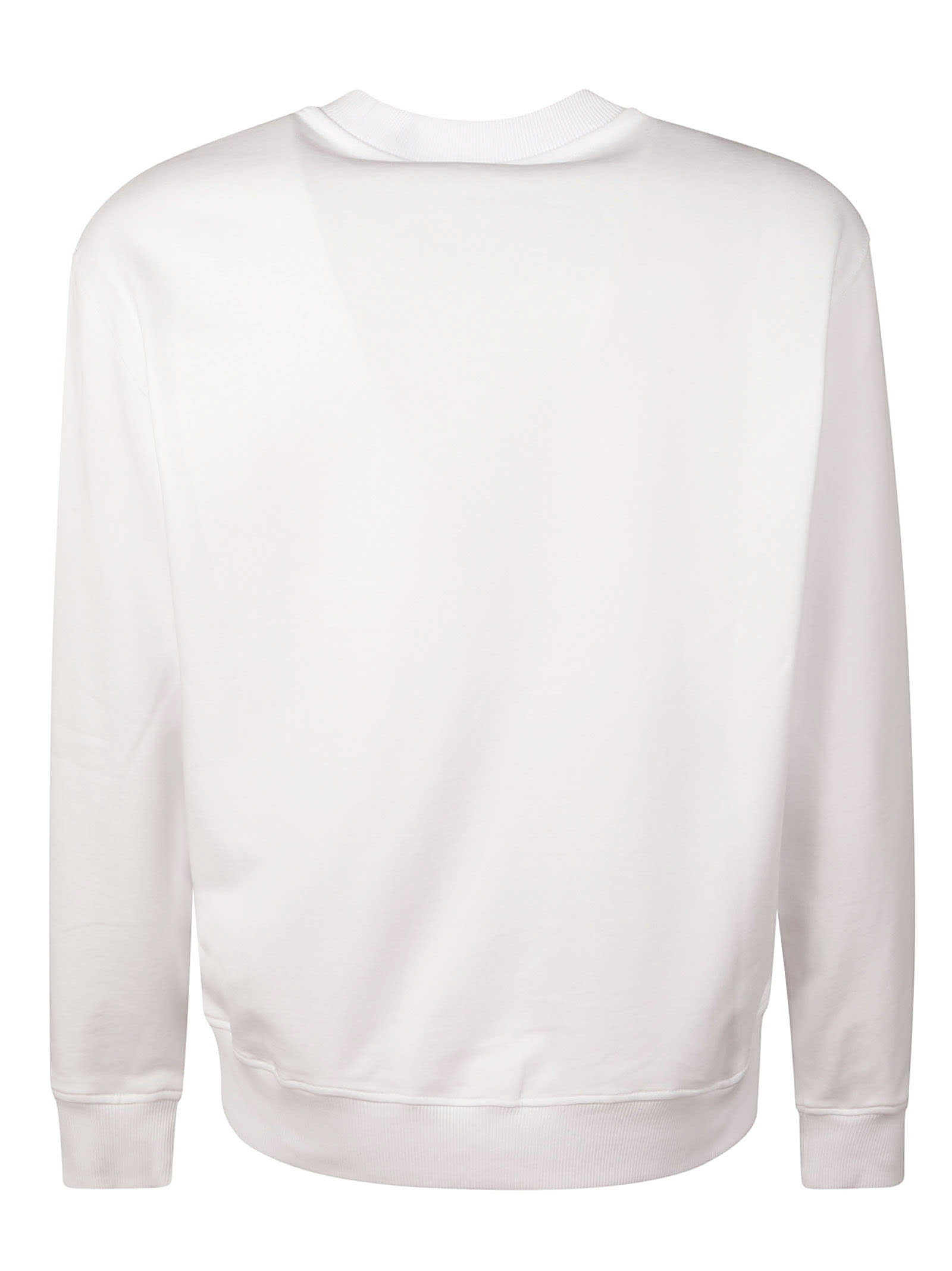 Shop Versace Jeans Couture Couture Logo Ribbed Sweatshirt In White