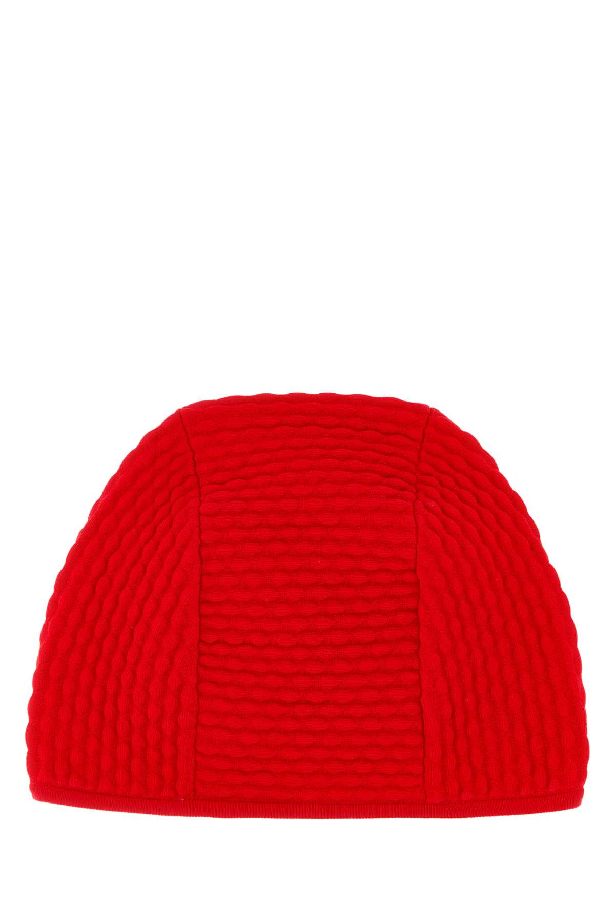 Shop Prada Red Stretch Nylon Blend Beanie In Rosso