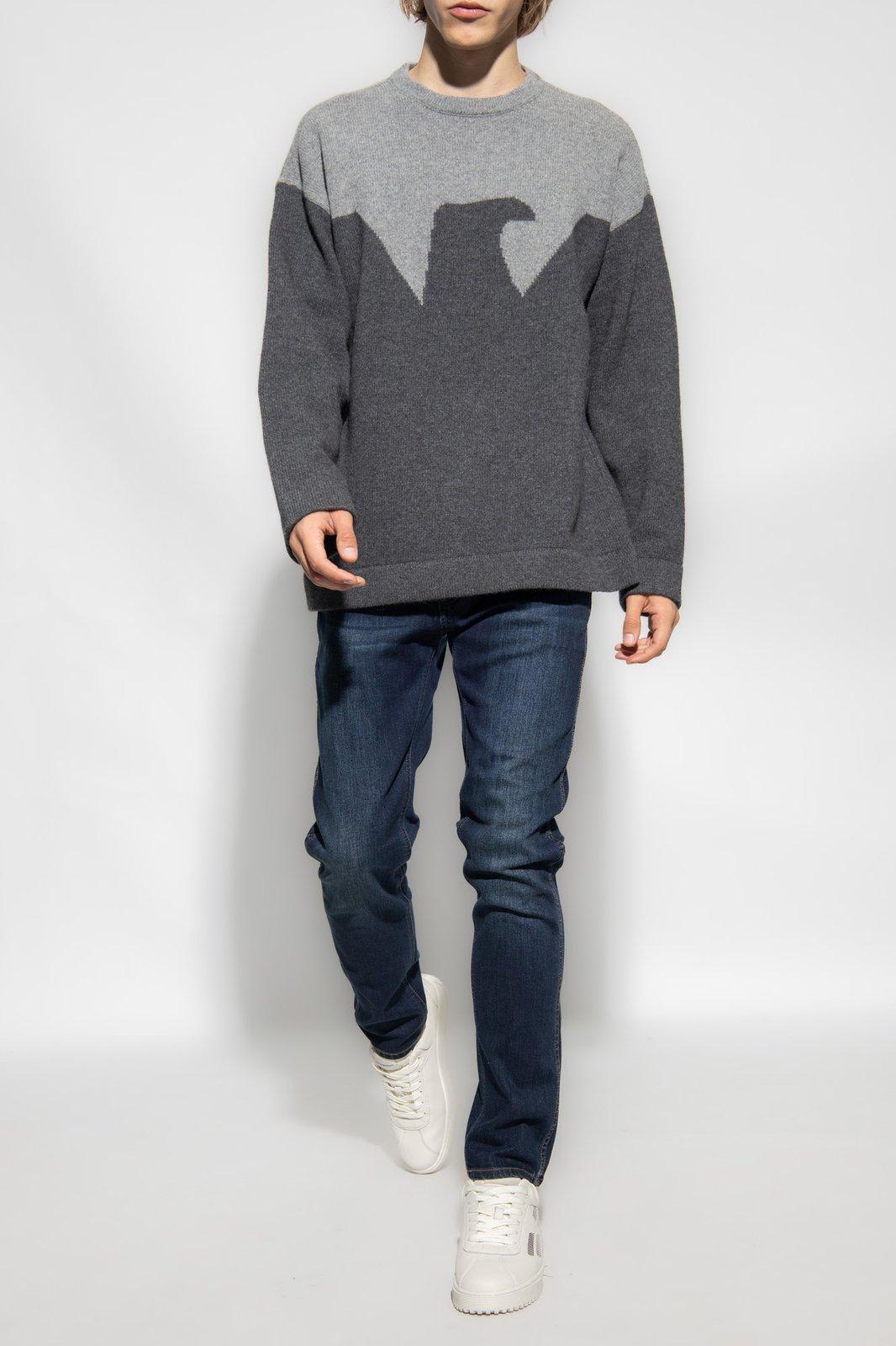 Shop Emporio Armani Wool Sweater In Grig Sc/gri