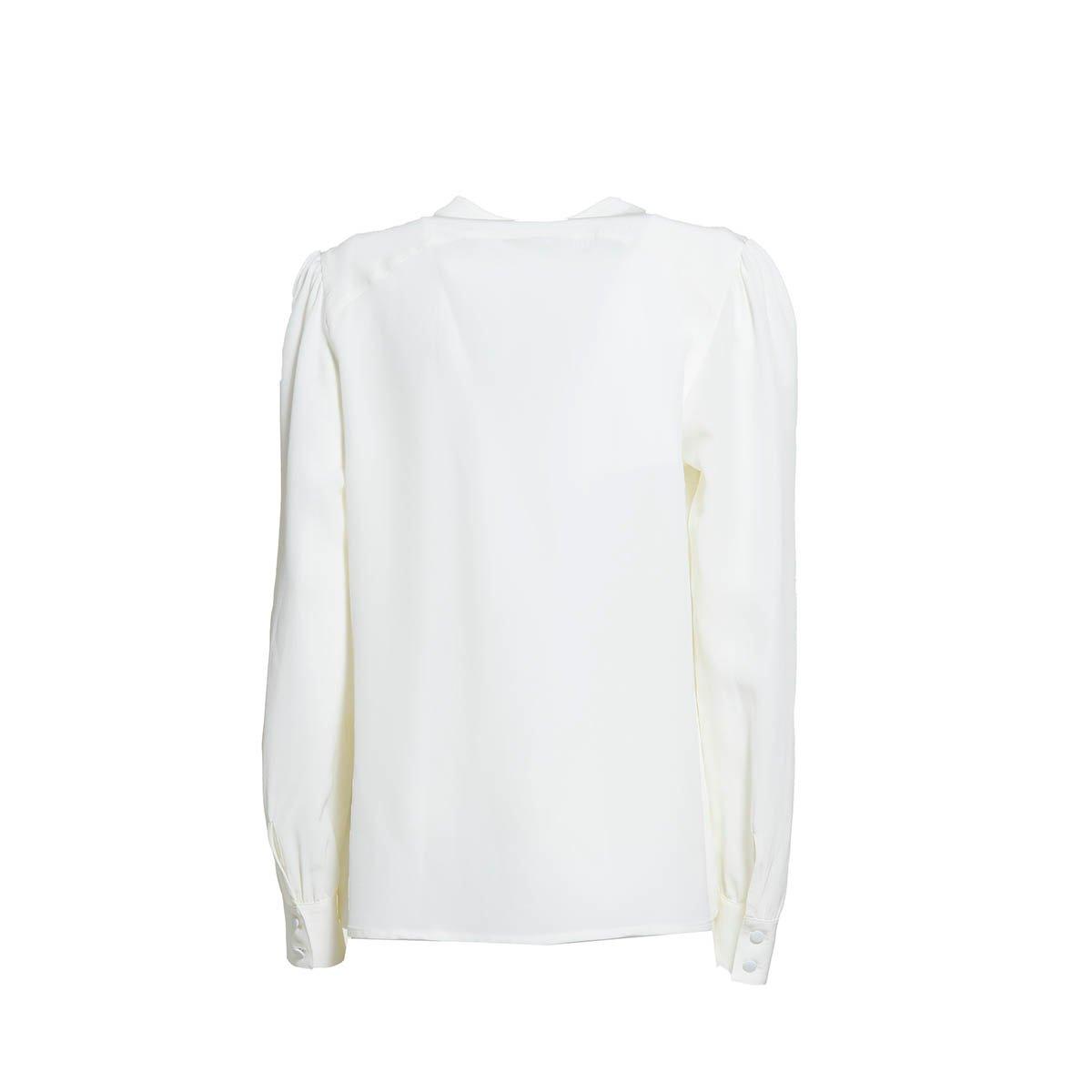 Shop Etro Leaf-embroidered Keyhole Neck Blouse In Panna