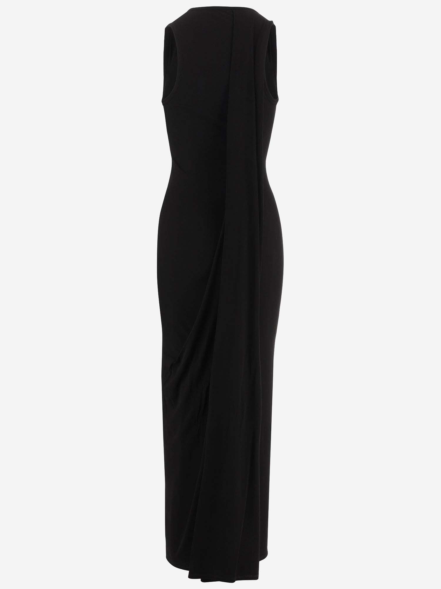 Shop Balenciaga Stretch Viscose Long Dress In Black