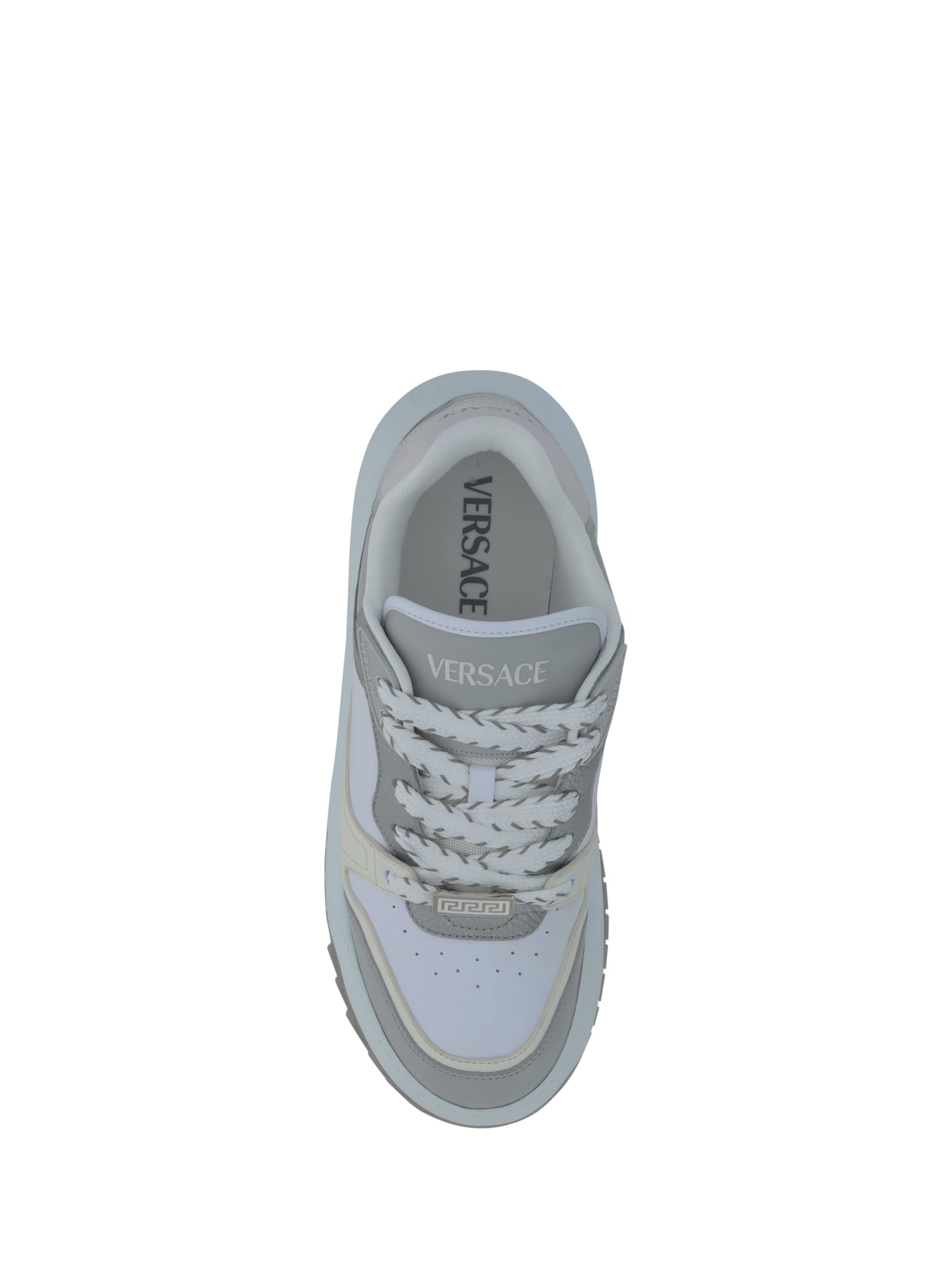 Shop Versace Odissea Sneakers In Grey+black-palladio