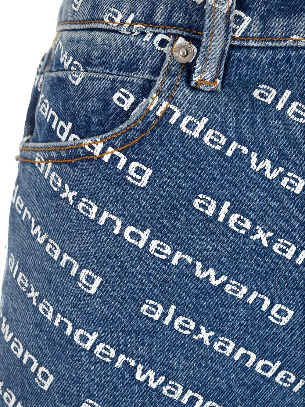 Shop Alexander Wang Bite High-rise Shorts In Blue/white