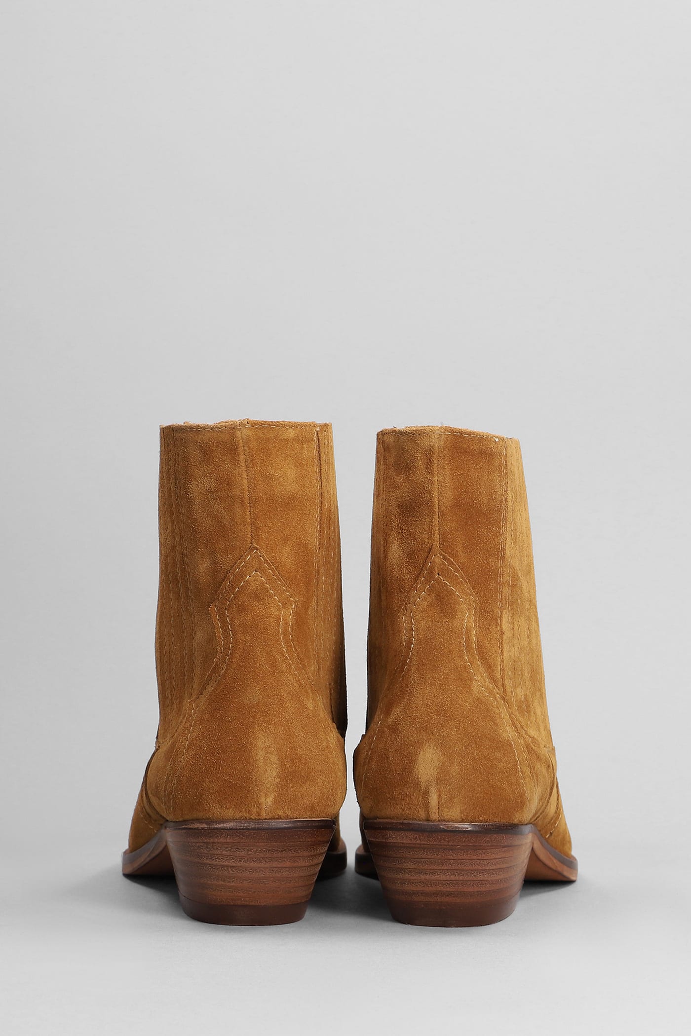 Shop Julie Dee Texan Ankle Boots In Leather Color Suede