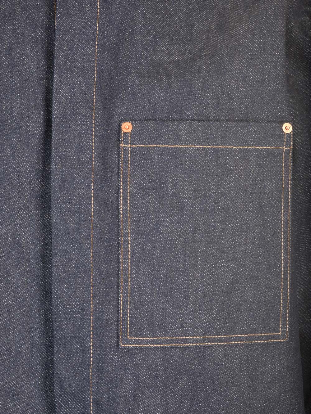 Shop Valentino Dark Blue Denim Overshirt